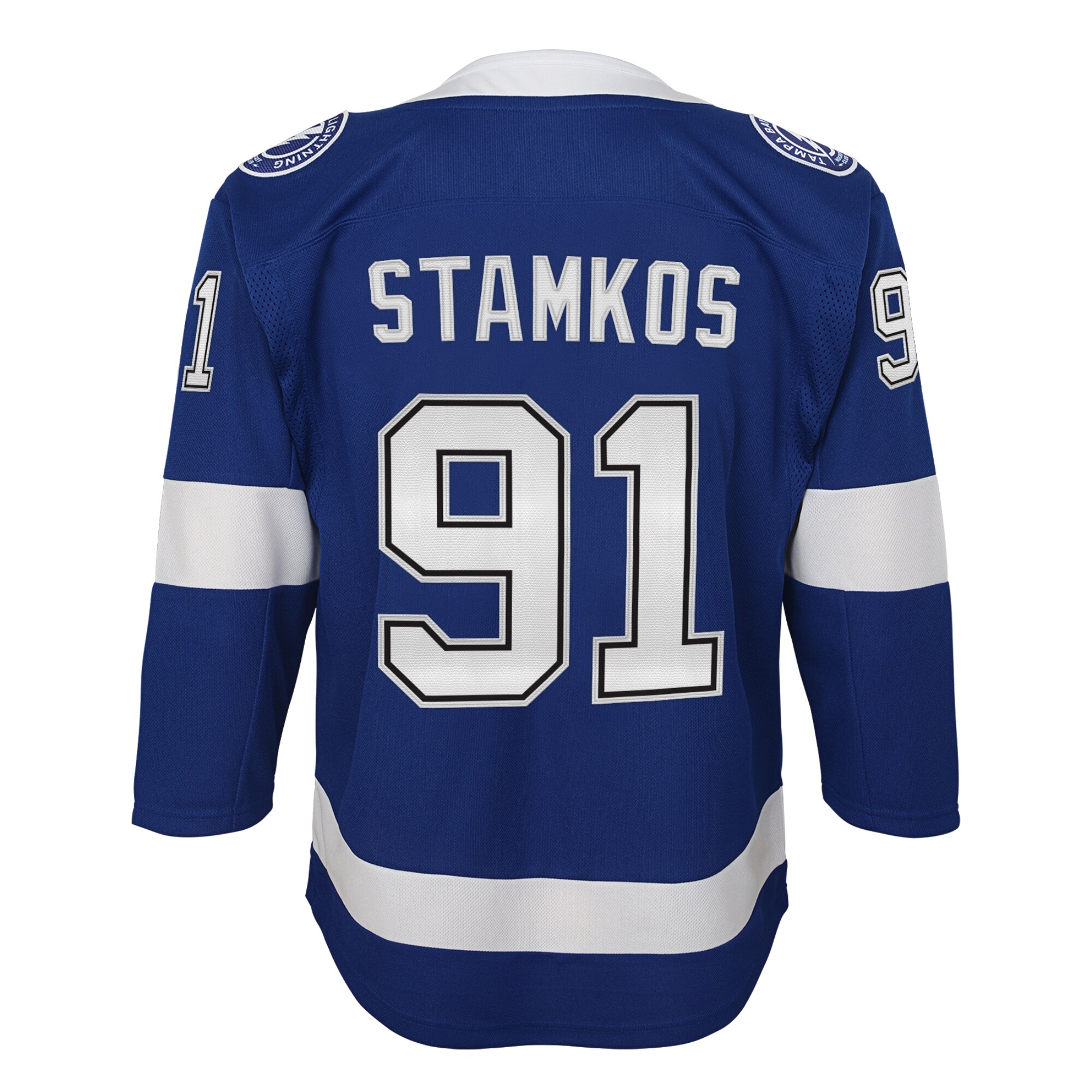 Steven Stamkos Tampa Bay Lightning Youth Home Captain Premier Player Jersey - Blue - vstockx