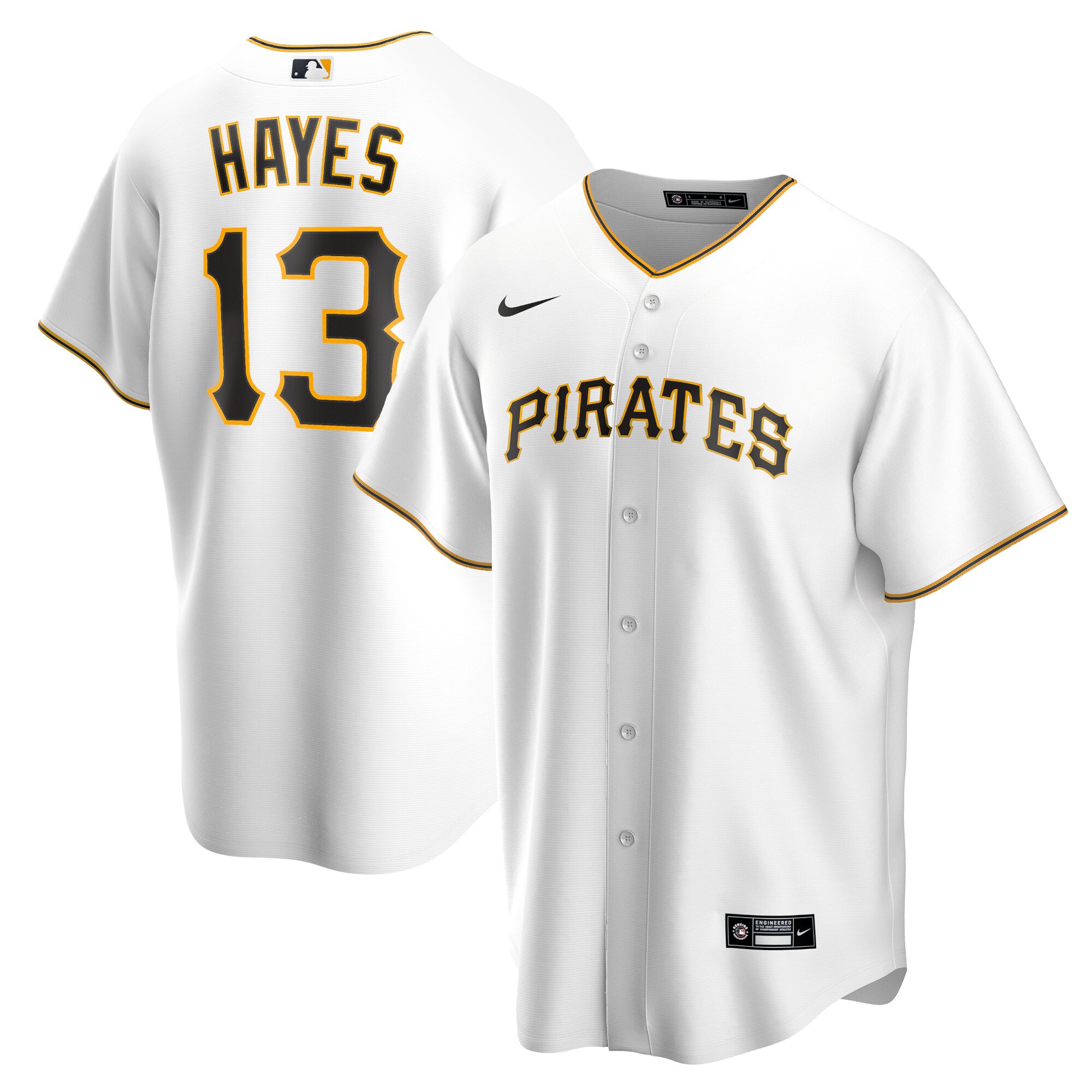 Ke'Bryan Hayes Pittsburgh Pirates Nike Home Replica Jersey - White - vstockx