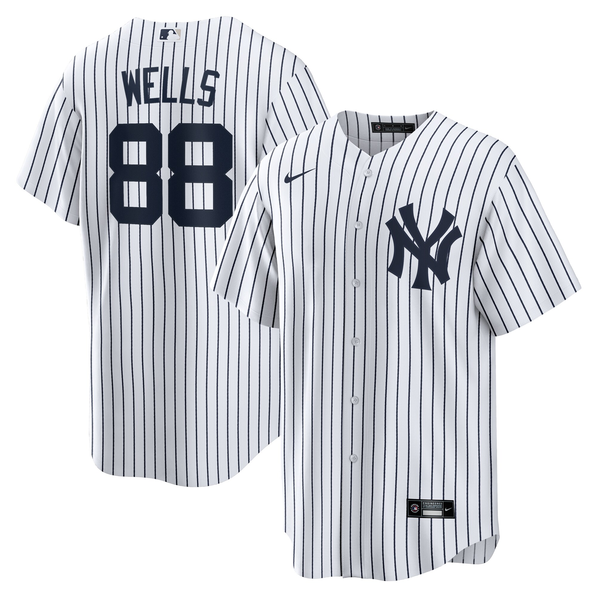 Austin Wells New York Yankees Nike Home Official Replica Player Jersey - White - vstockx