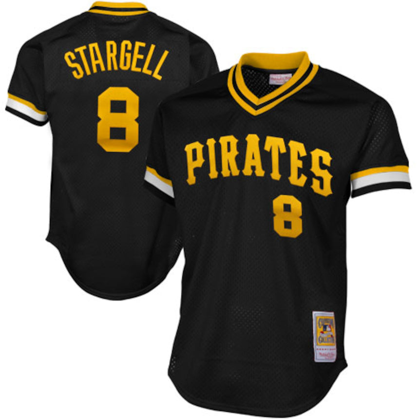 Men's Pittsburgh Pirates Willie Stargell Mitchell & Ness Black 1982 Authentic Cooperstown Collection Mesh Batting Practice Jersey - vstockx