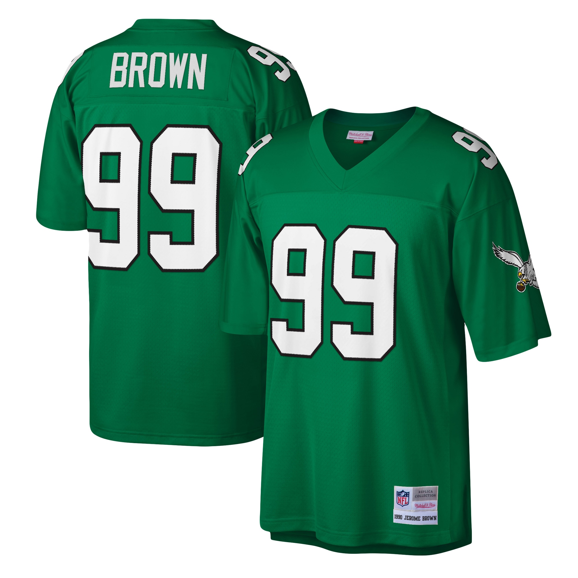 Jerome Brown Philadelphia Eagles Mitchell & Ness Legacy Replica Jersey - Kelly Green - vstockx
