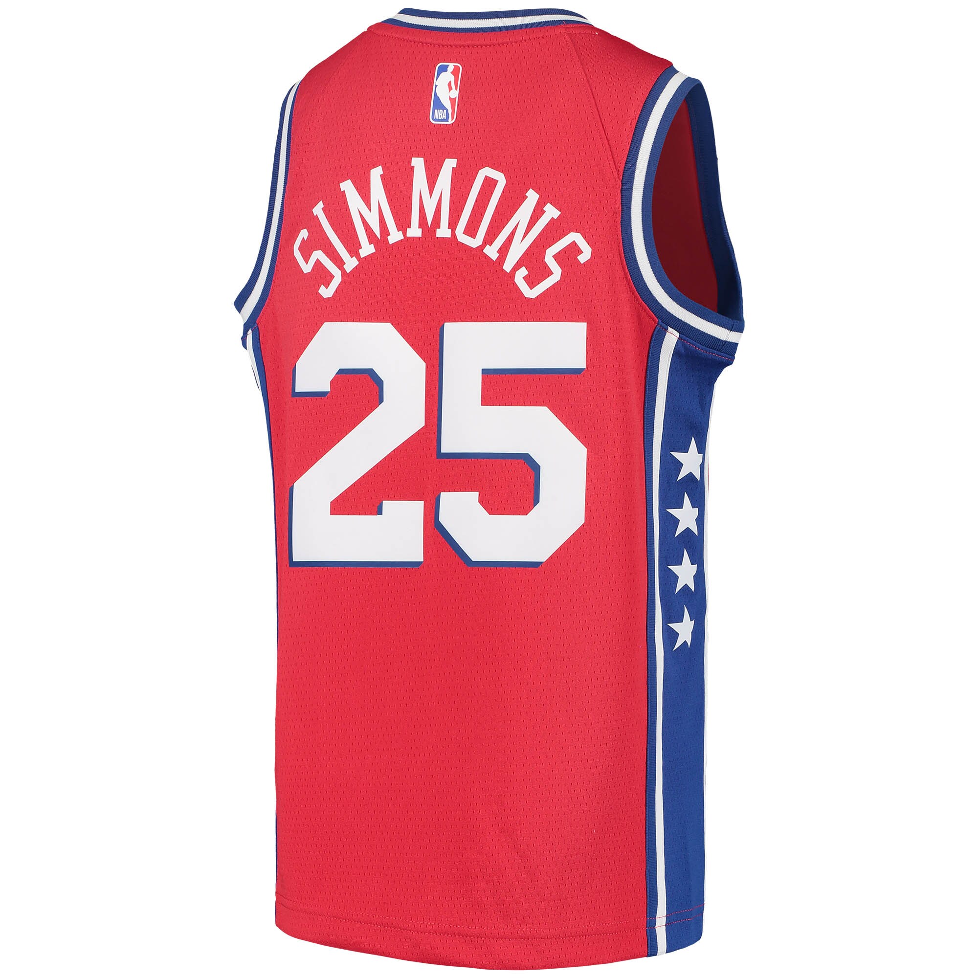 Ben Simmons Philadelphia 76ers Jordans Brand Youth 2020/21 Swingman Player Jersey - Statement Edition - Red - vstockx