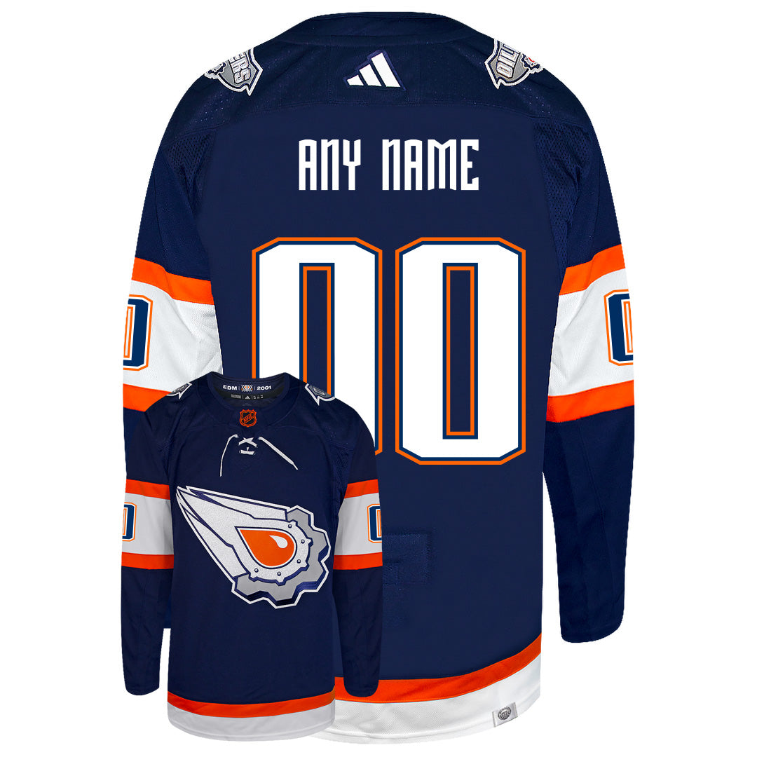 Customizable Edmonton Oilers Adidas 2022 Primegreen Reverse Retro Authentic NHL Hockey Jersey - vstockx