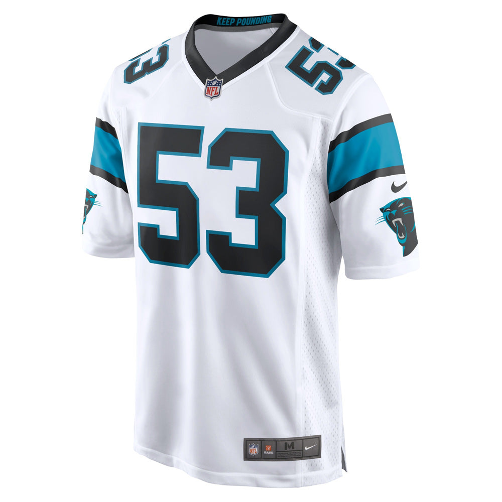 Youth Carolina Panthers Brian Burns Game Jersey - White - vstockx