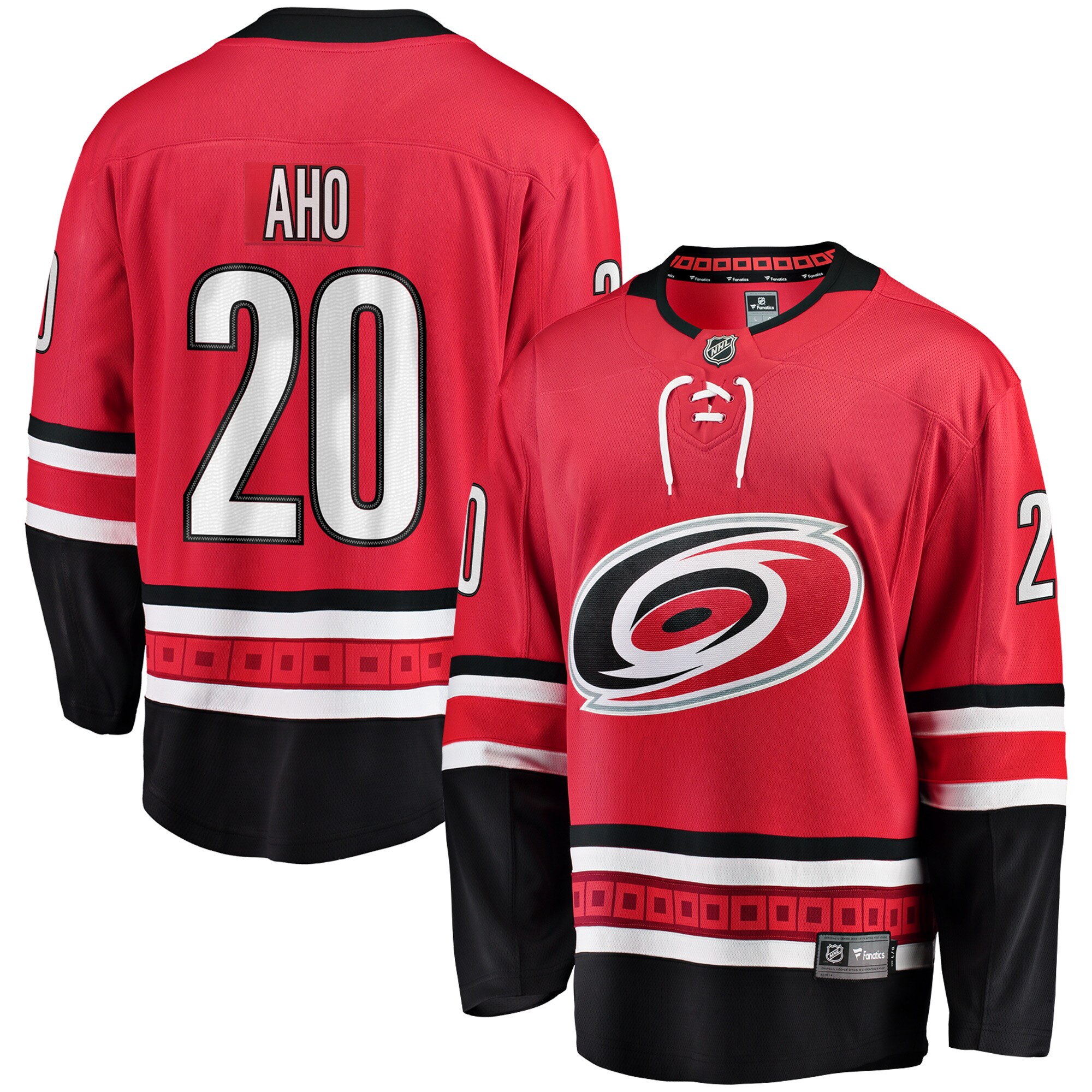 Sebastian Aho Carolina Hurricanes Fanatics Branded Alternate Premier Breakaway Player Jersey - Red - vstockx