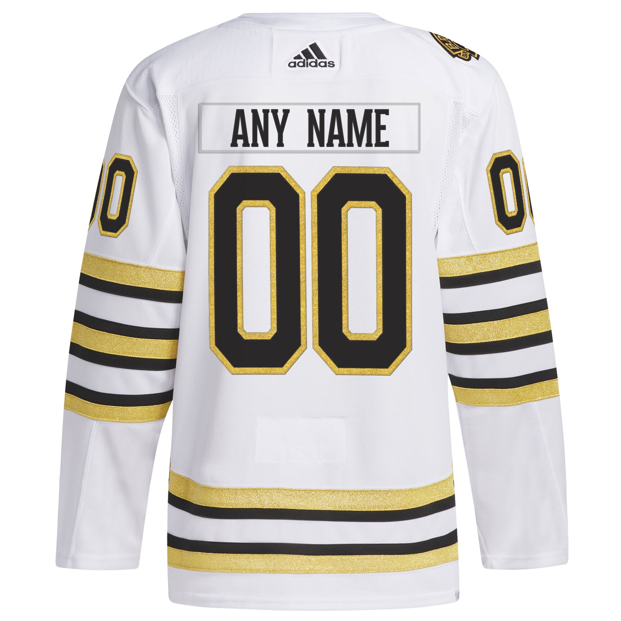 Boston Bruins adidas 100th Anniversary Primegreen Authentic Custom Jersey - White - vstockx
