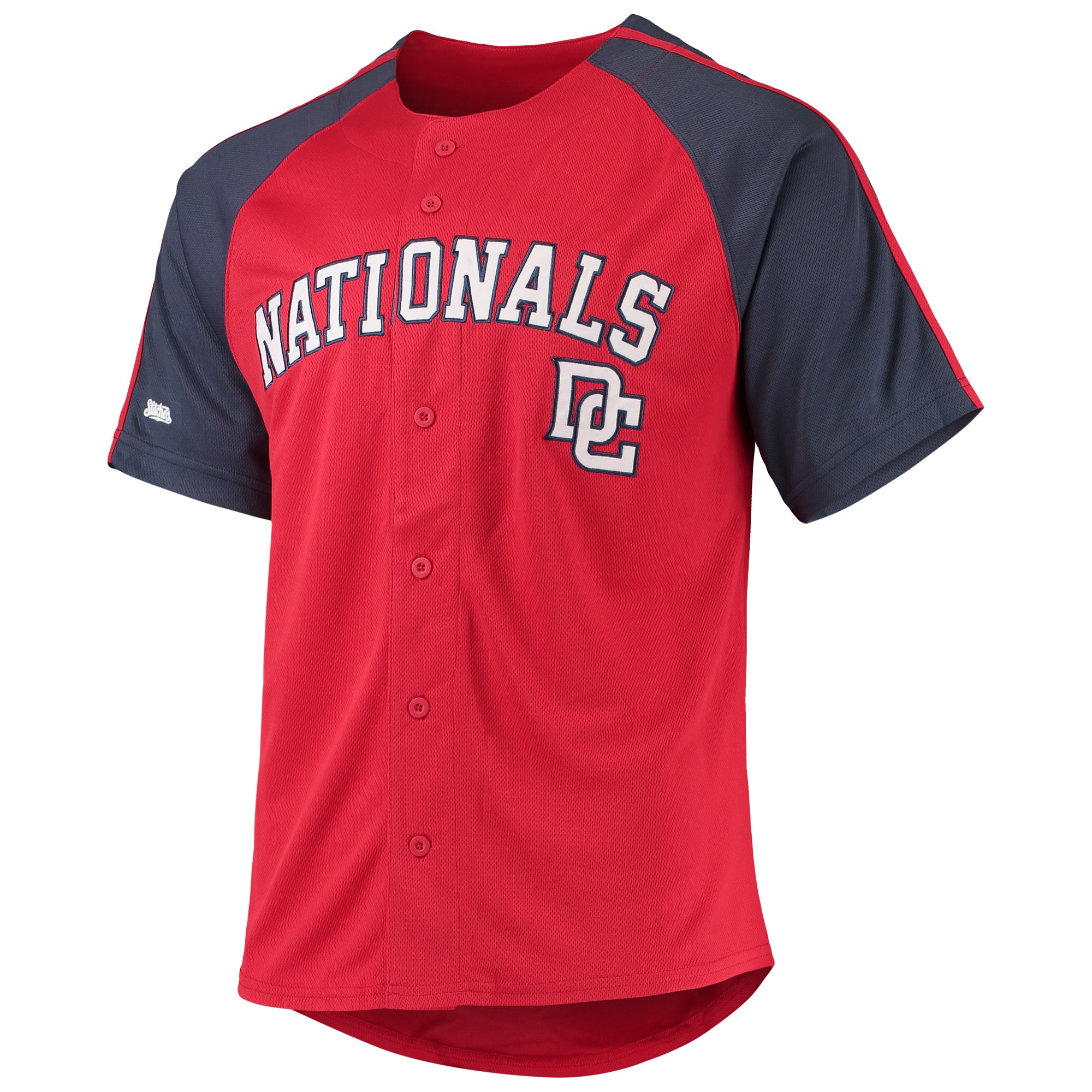 Washington Nationals Stitches Button-Down Raglan Replica Jersey - Red - vstockx
