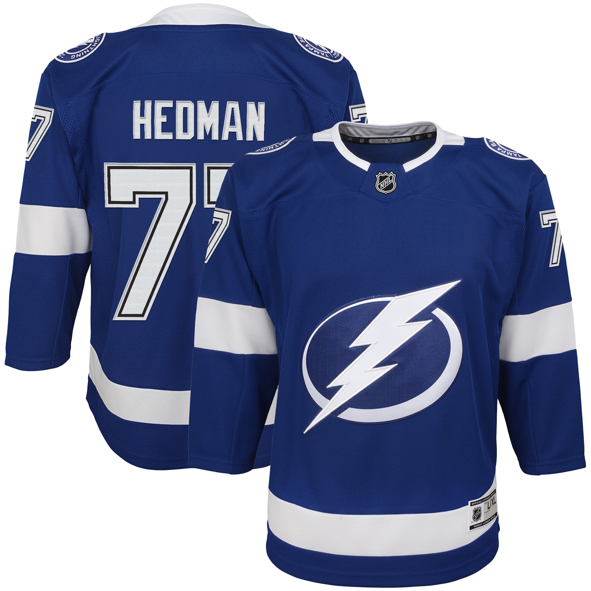 Victor Hedman Tampa Bay Lightning Youth Home Premier Player Jersey - Blue - vstockx