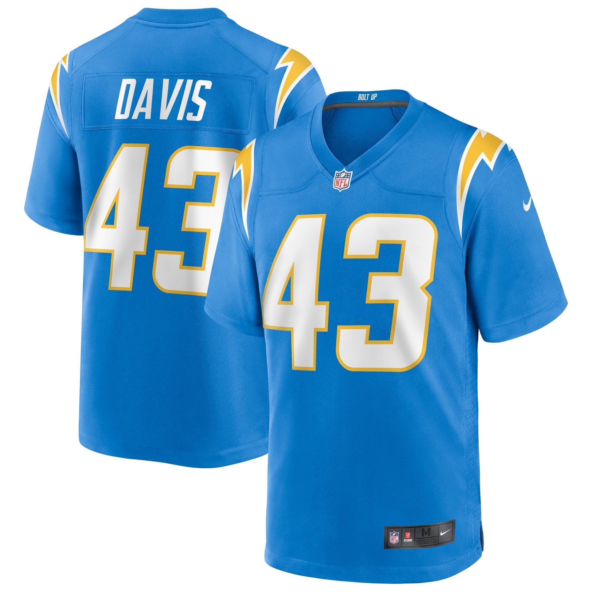 Men's Nike Michael Davis Powder Blue Los Angeles Chargers Game Jersey - vstockx