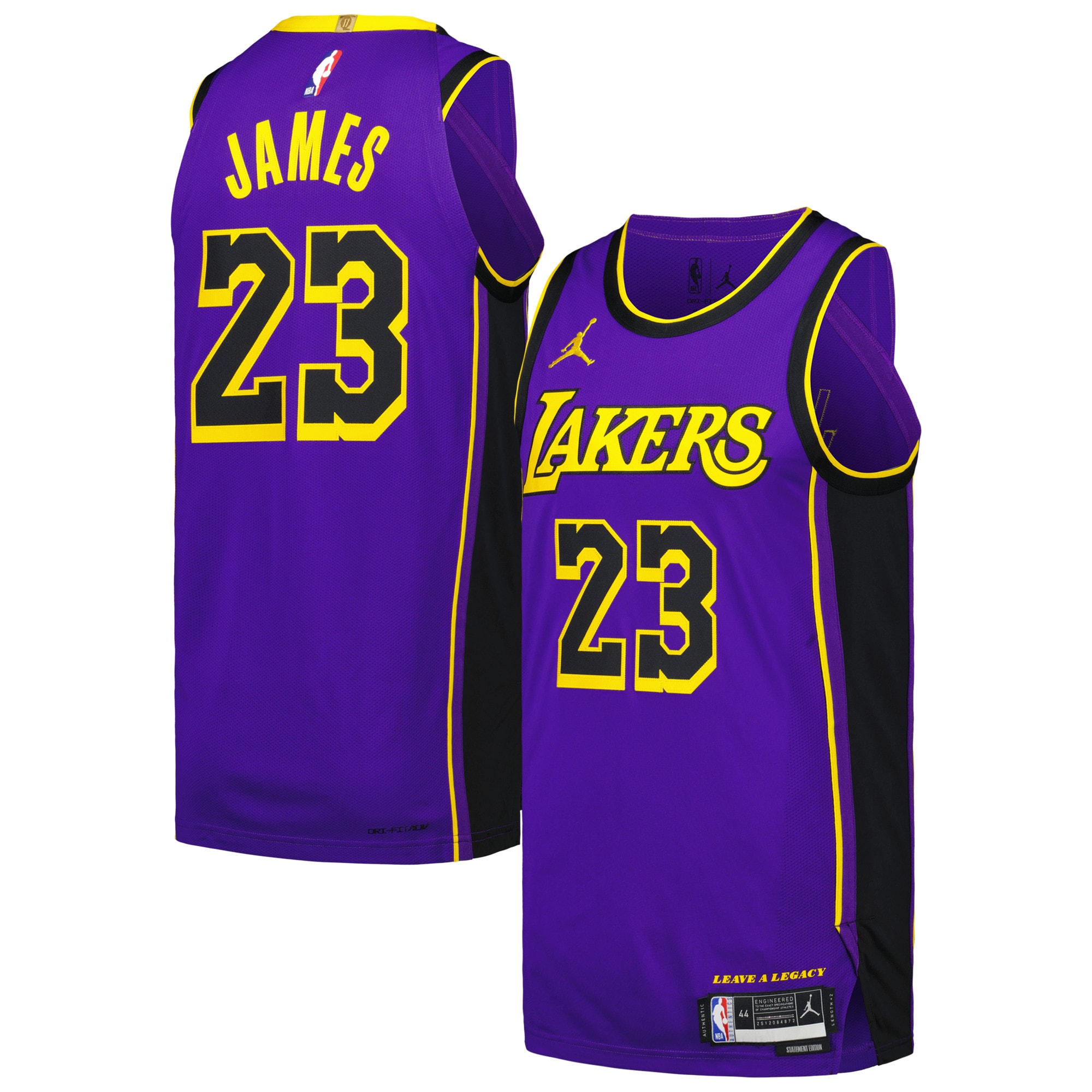 LeBron James Los Angeles Lakers Jordans Brand Authentic Player Jersey - Statement Edition - Purple - vstockx