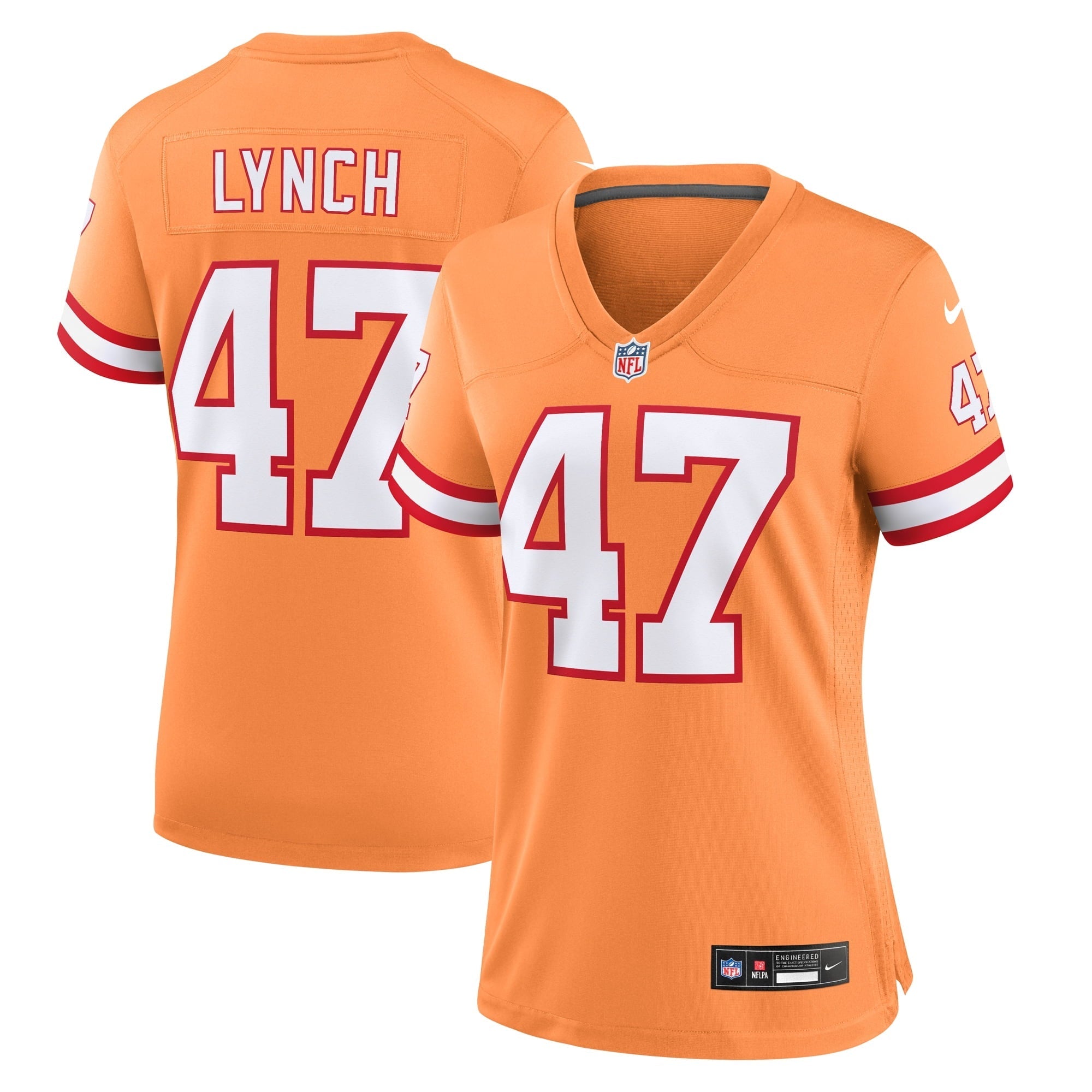 Women's Nike John Lynch Orange Tampa Bay Buccaneers Throwback Game Jersey - vstockx