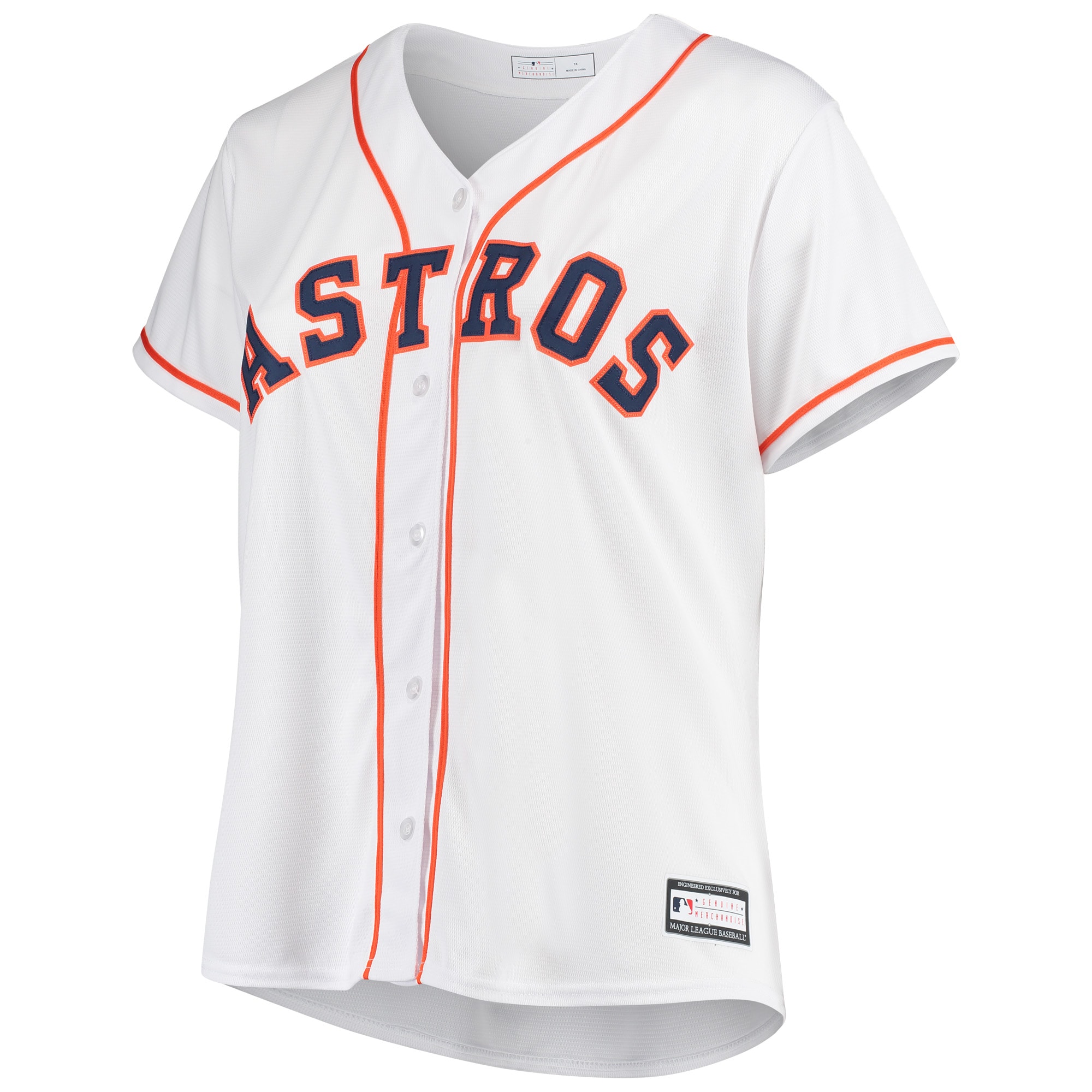 Houston Astros Women's Plus Size Home Replica Team Jersey - White - vstockx