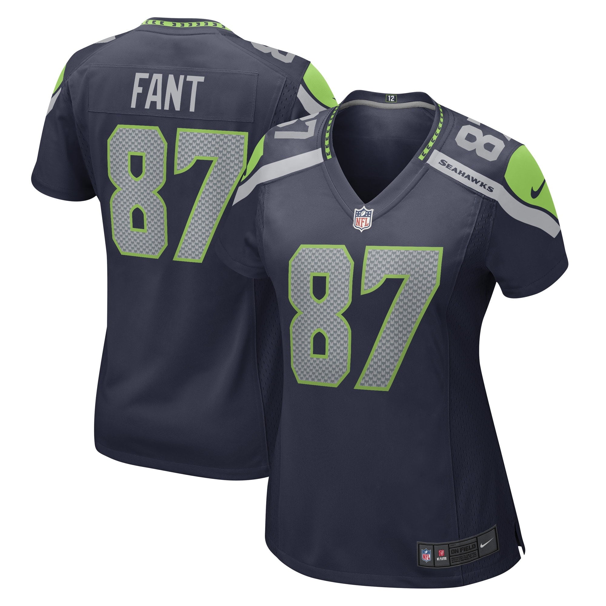 Women's Nike Noah Fant College Navy Seattle Seahawks Game Player Jersey - vstockx
