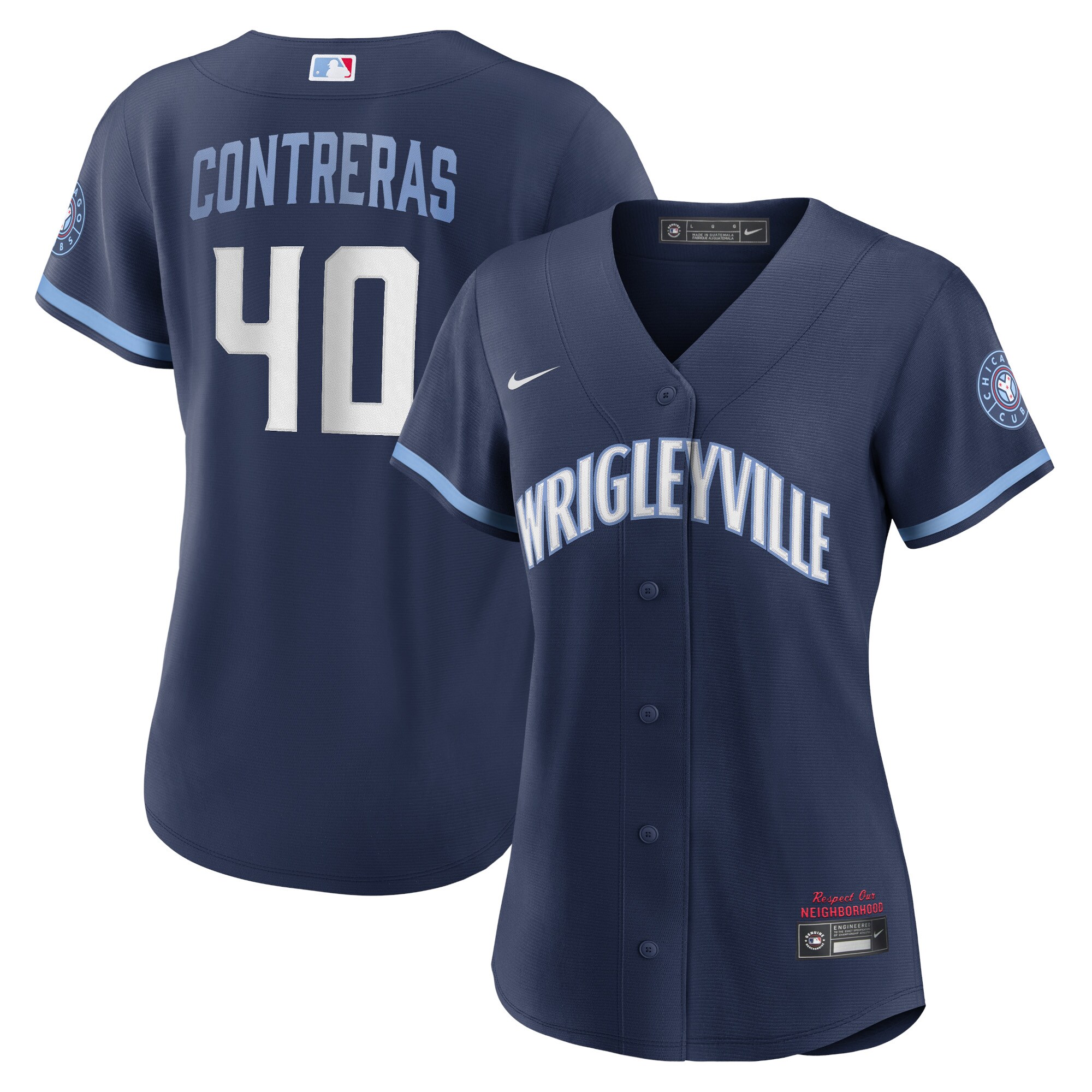 Willson Contreras Chicago Cubs Nike Women's City Connect Replica Player Jersey - Navy - vstockx