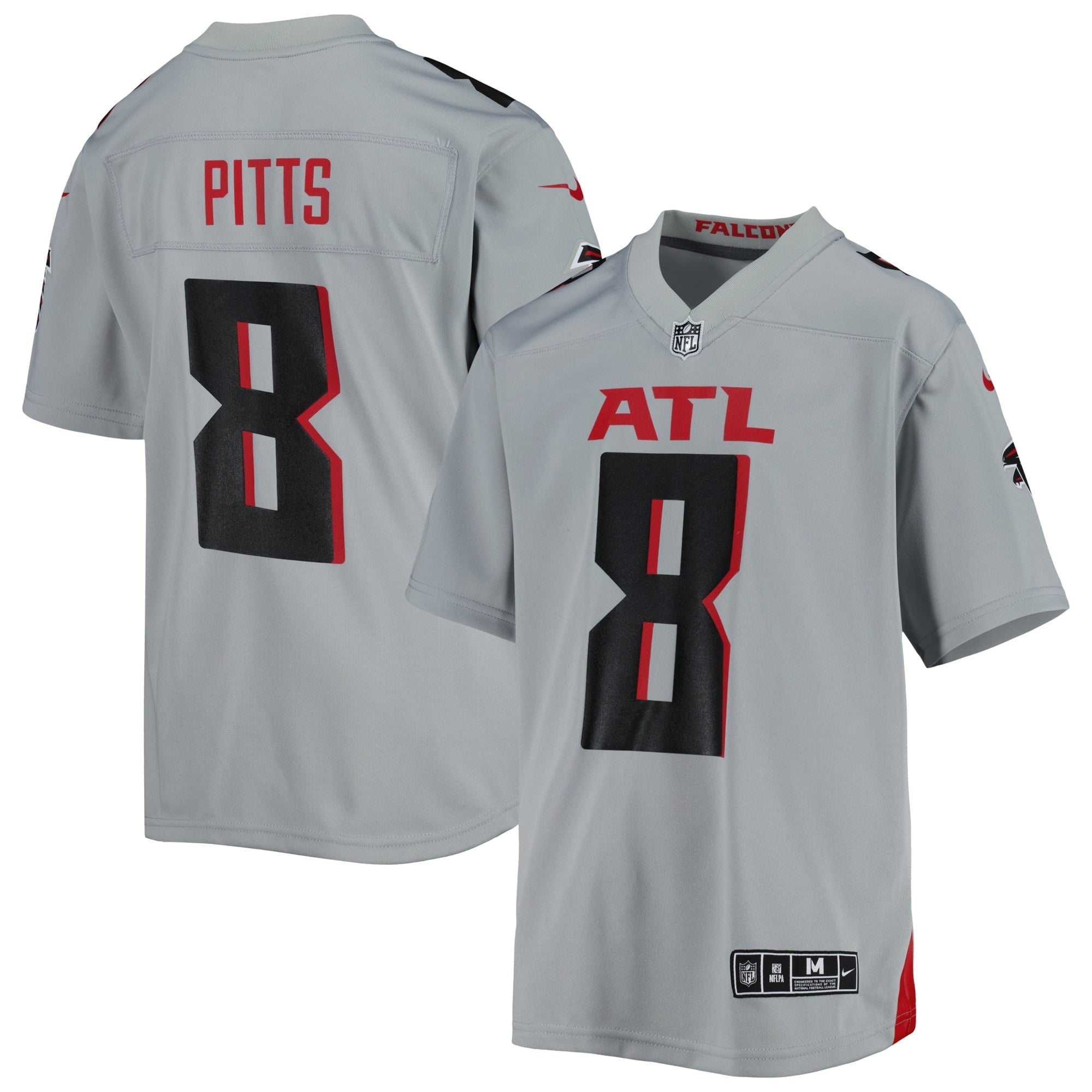 Youth Nike Kyle Pitts Gray Atlanta Falcons Inverted Game Jersey - vstockx