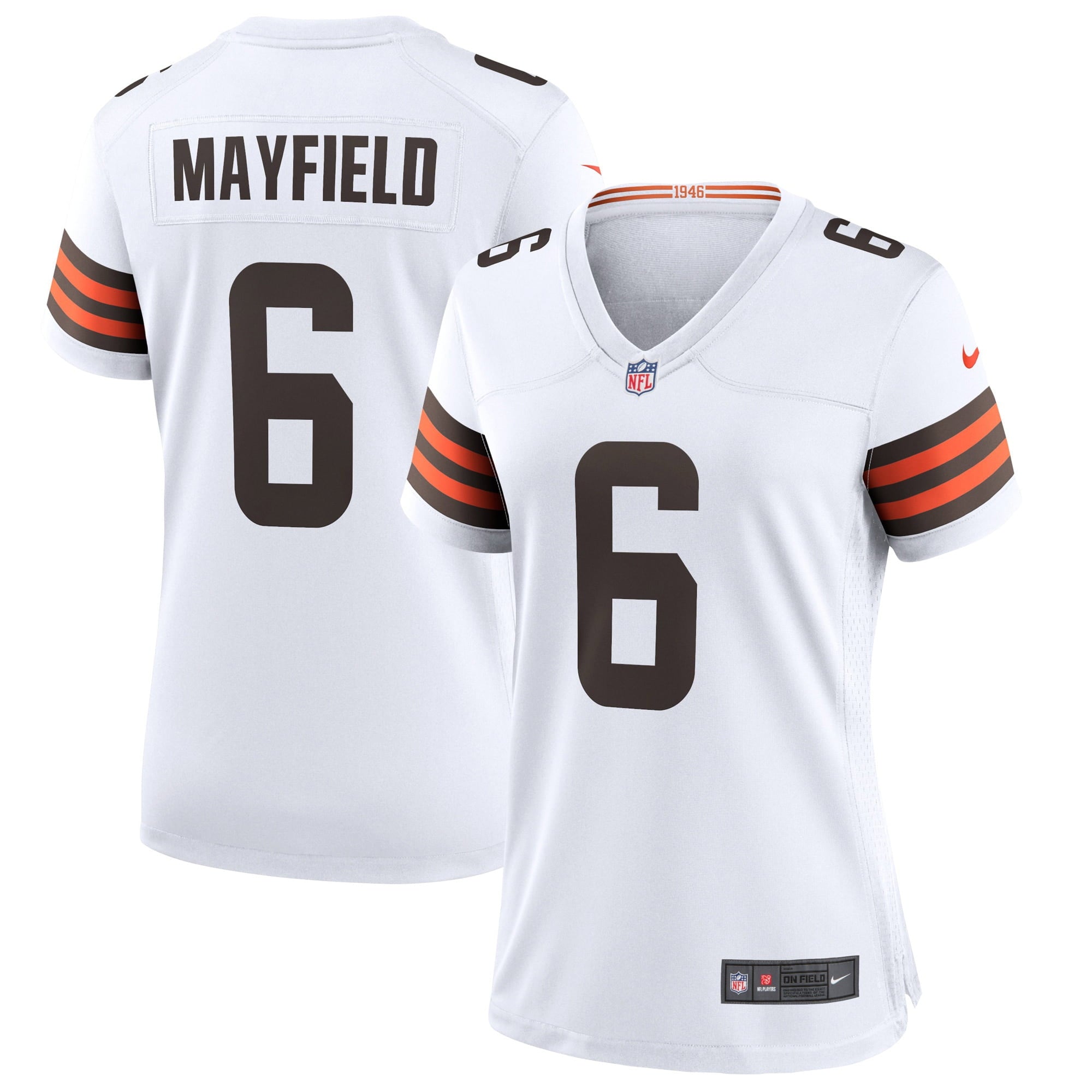 Women's Nike Baker Mayfield White Cleveland Browns Game Jersey - vstockx