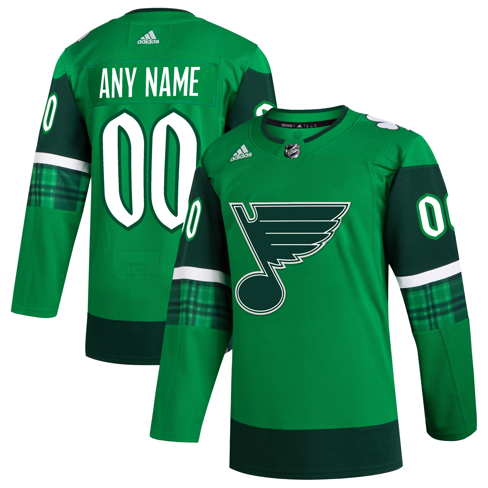 St. Louis Blues adidas St. Patrick's Day Authentic Custom Jersey - Kelly Green - vstockx