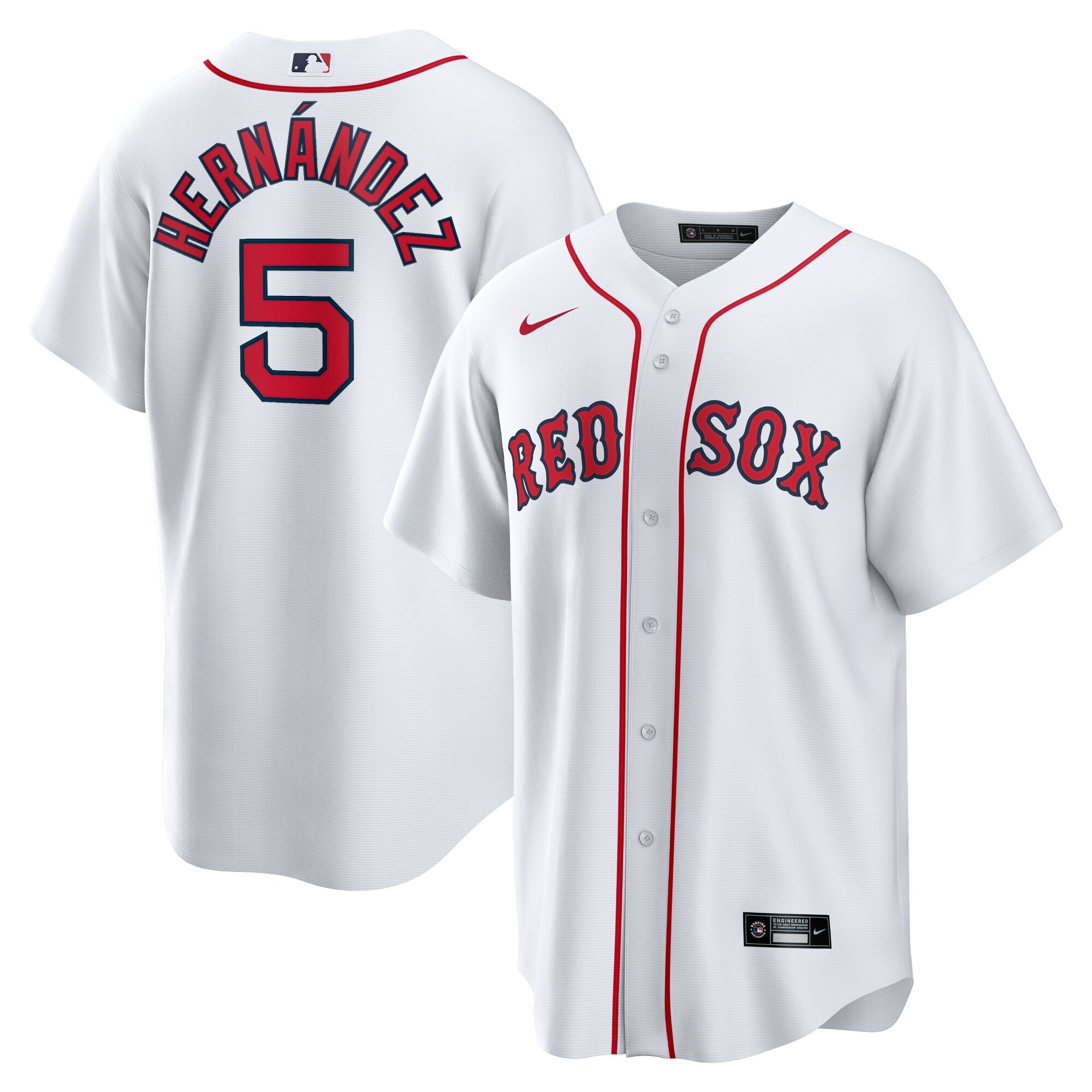 Enrique Hernandez Boston Red Sox Nike Home Official Replica Player Jersey - White - vstockx