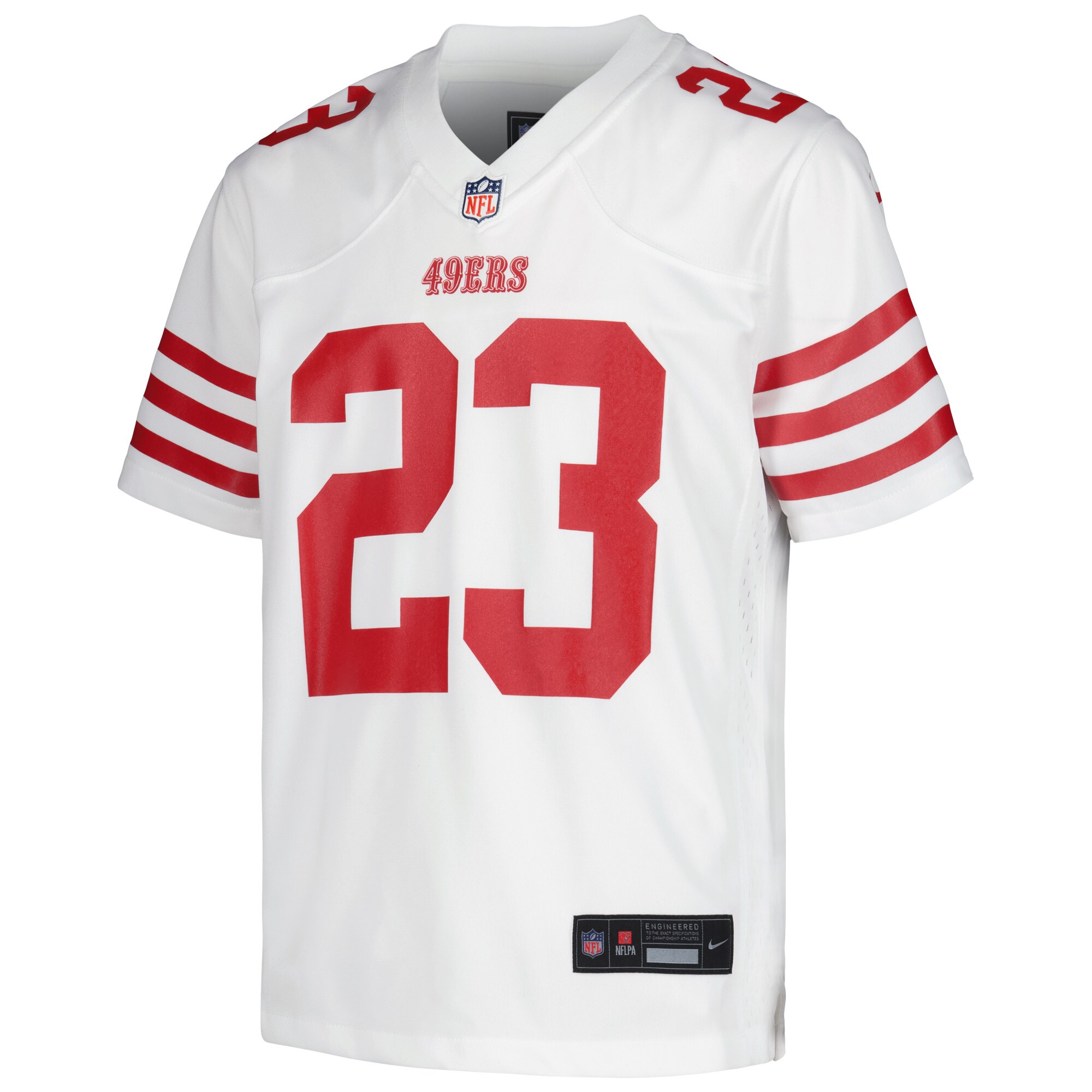 Christian McCaffrey San Francisco 49ers Nike Youth Game Jersey - White - vstockx