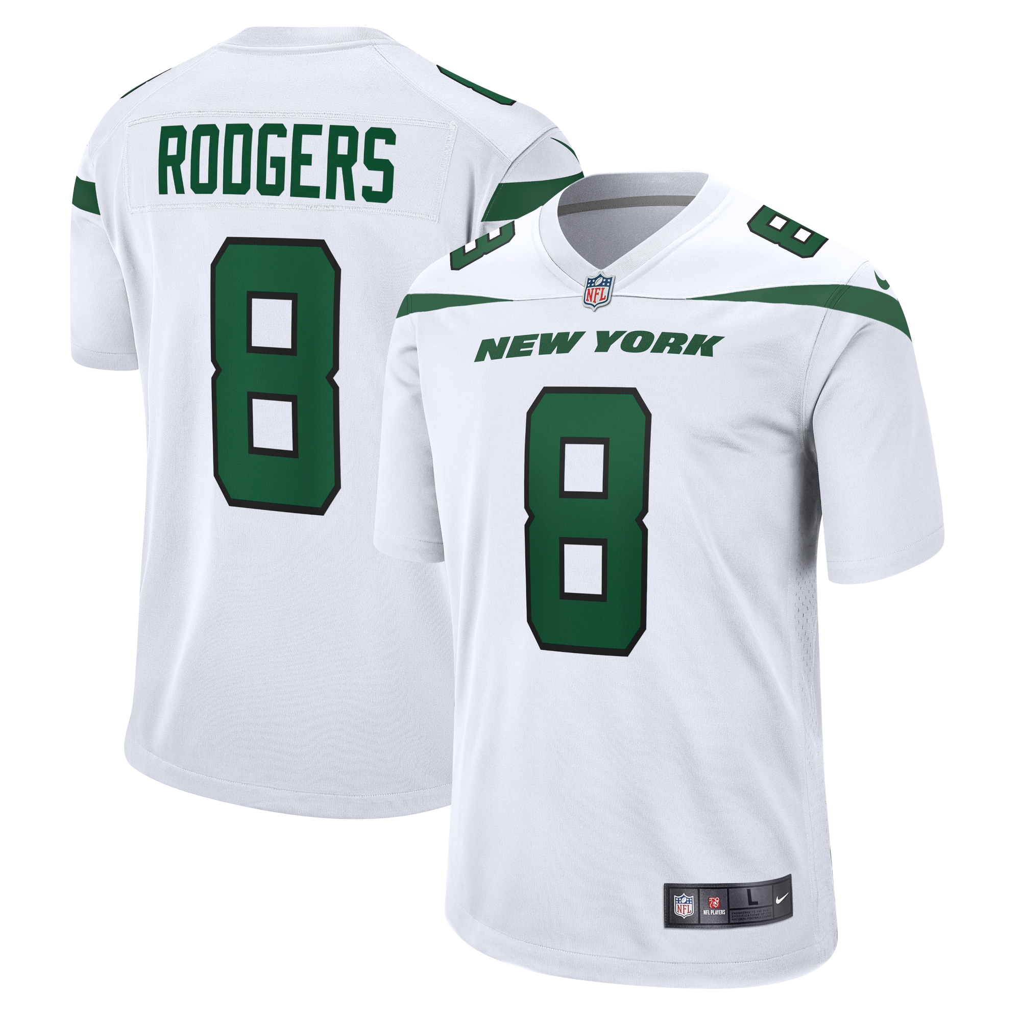 Aaron Rodgers New York Jets Nike Game Jersey - White - vstockx