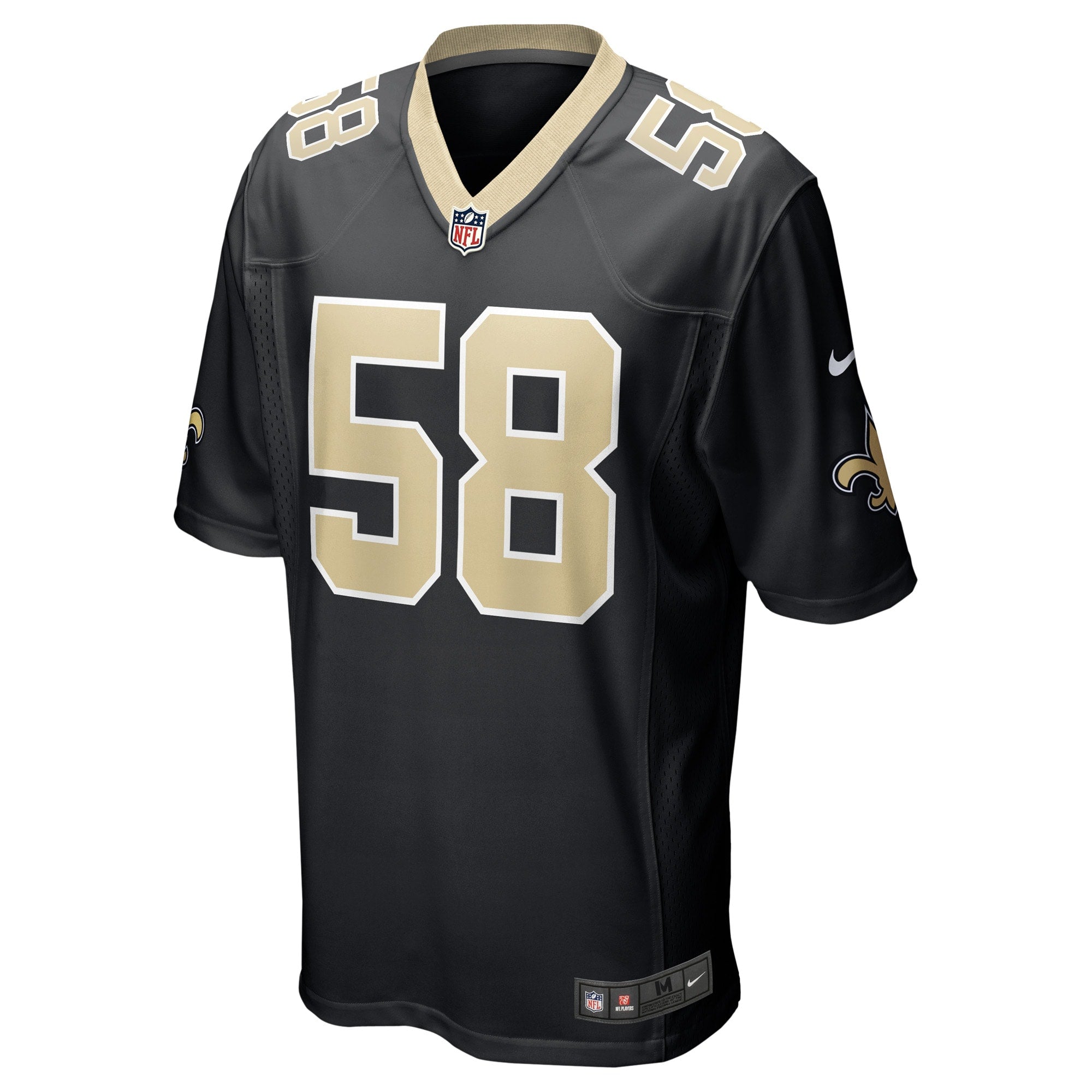 Men's Nike Eric Wilson Black New Orleans Saints Game Player Jersey - vstockx