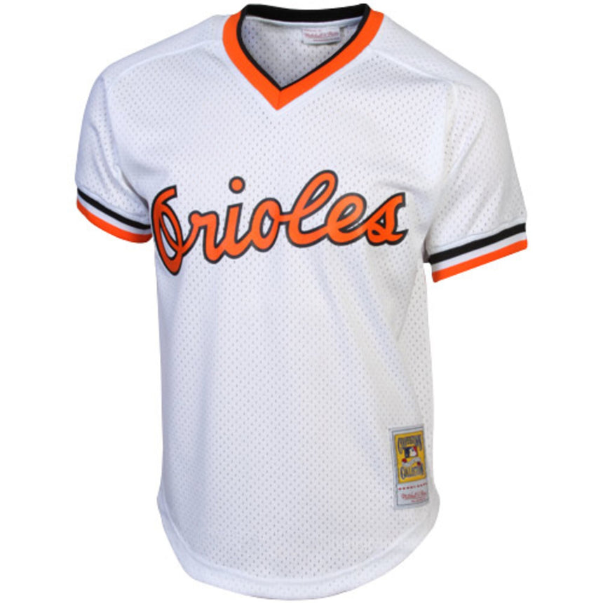 Men's Baltimore Orioles Cal Ripken Jr. Mitchell & Ness White 1985 Authentic Cooperstown Collection Batting Practice Jersey - vstockx