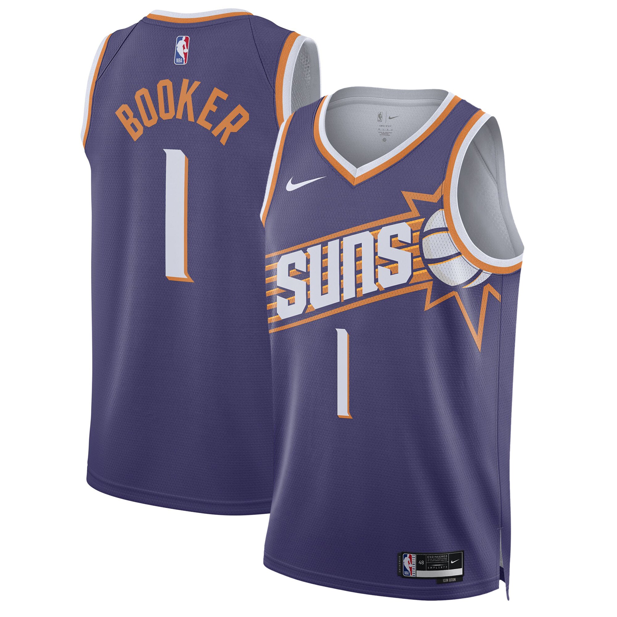 Devin Booker Phoenix Suns Nike Unisex Swingman Performance Jersey - Association Edition - Purple - vstockx