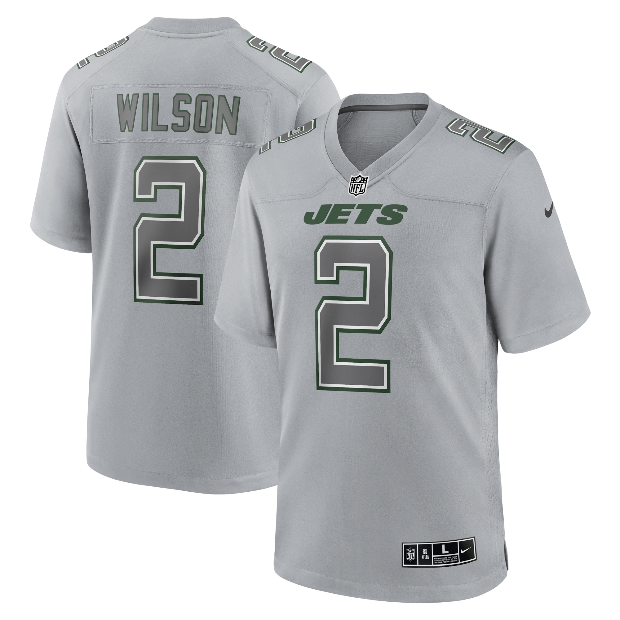 Zach Wilson New York Jets Nike Atmosphere Fashion Game Jersey - Gray - vstockx