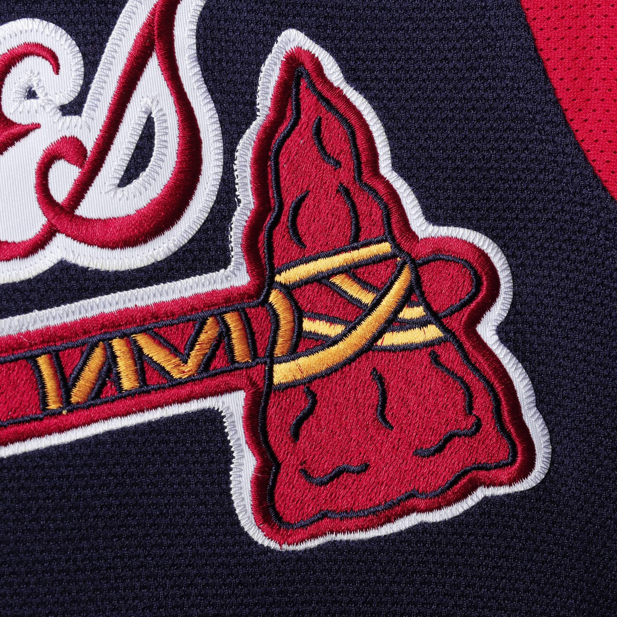 Chipper Jones Atlanta Braves Mitchell & Ness Youth Cooperstown Collection Mesh Batting Practice Jersey - Navy - vstockx