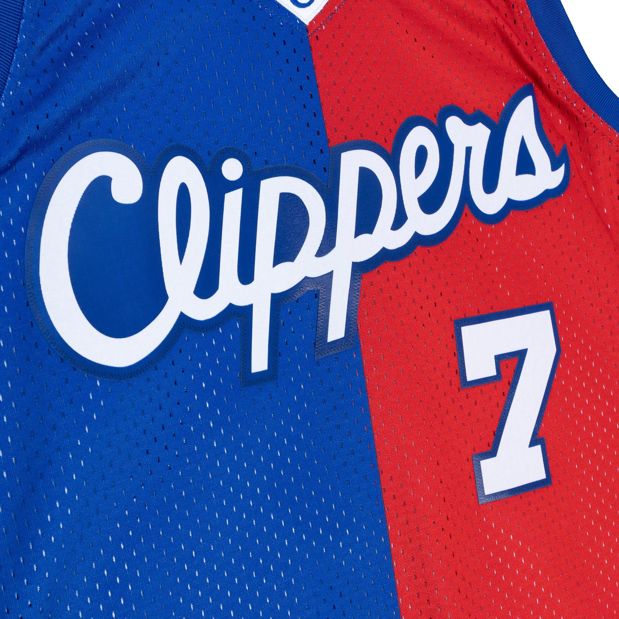 Lamar Odom LA Clippers Mitchell & Ness Hardwood Classics 2000/01 Split Swingman Jersey - Royal/Red - vstockx
