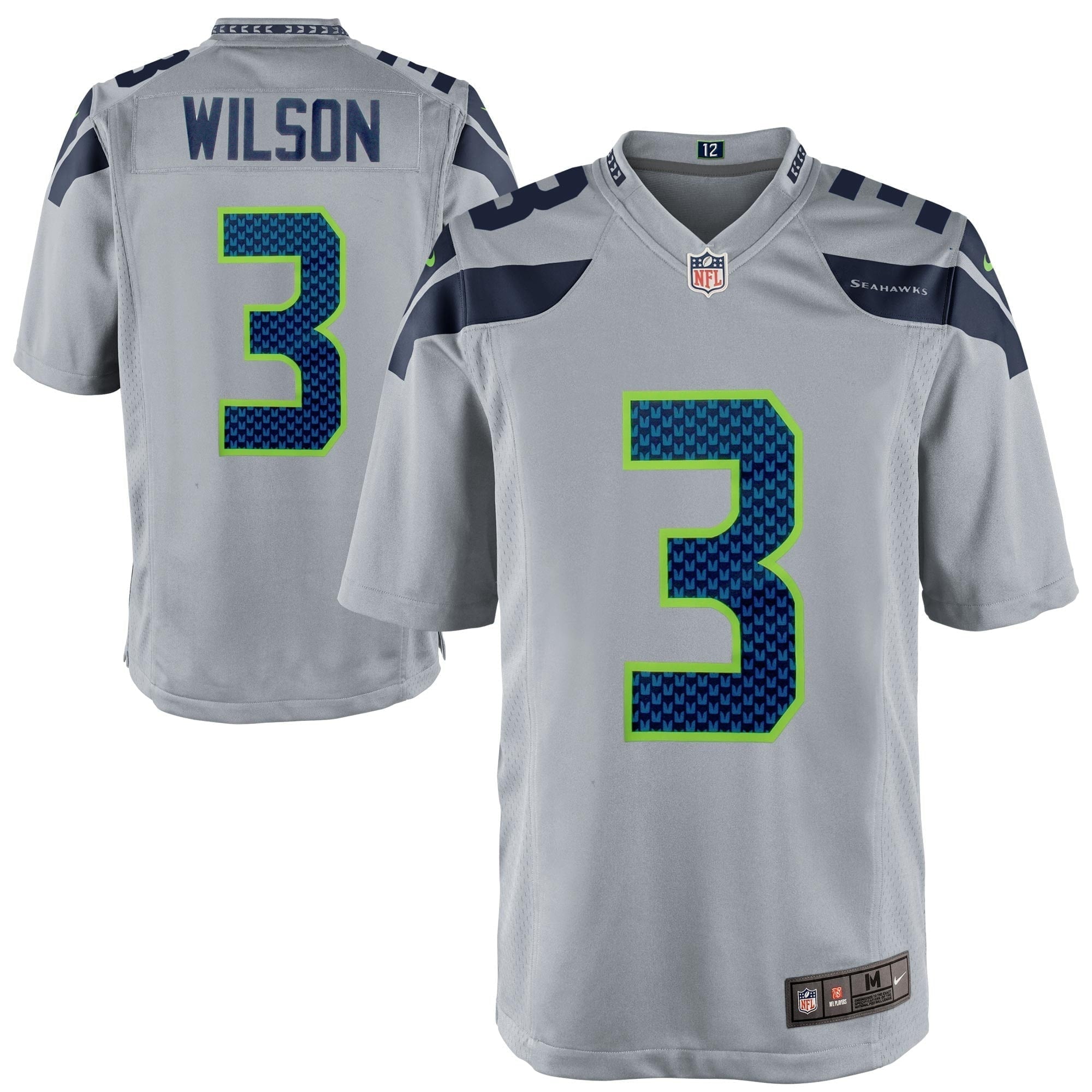 Mens Seattle Seahawks Russell Wilson Nike Gray Alternate Game Jersey - vstockx