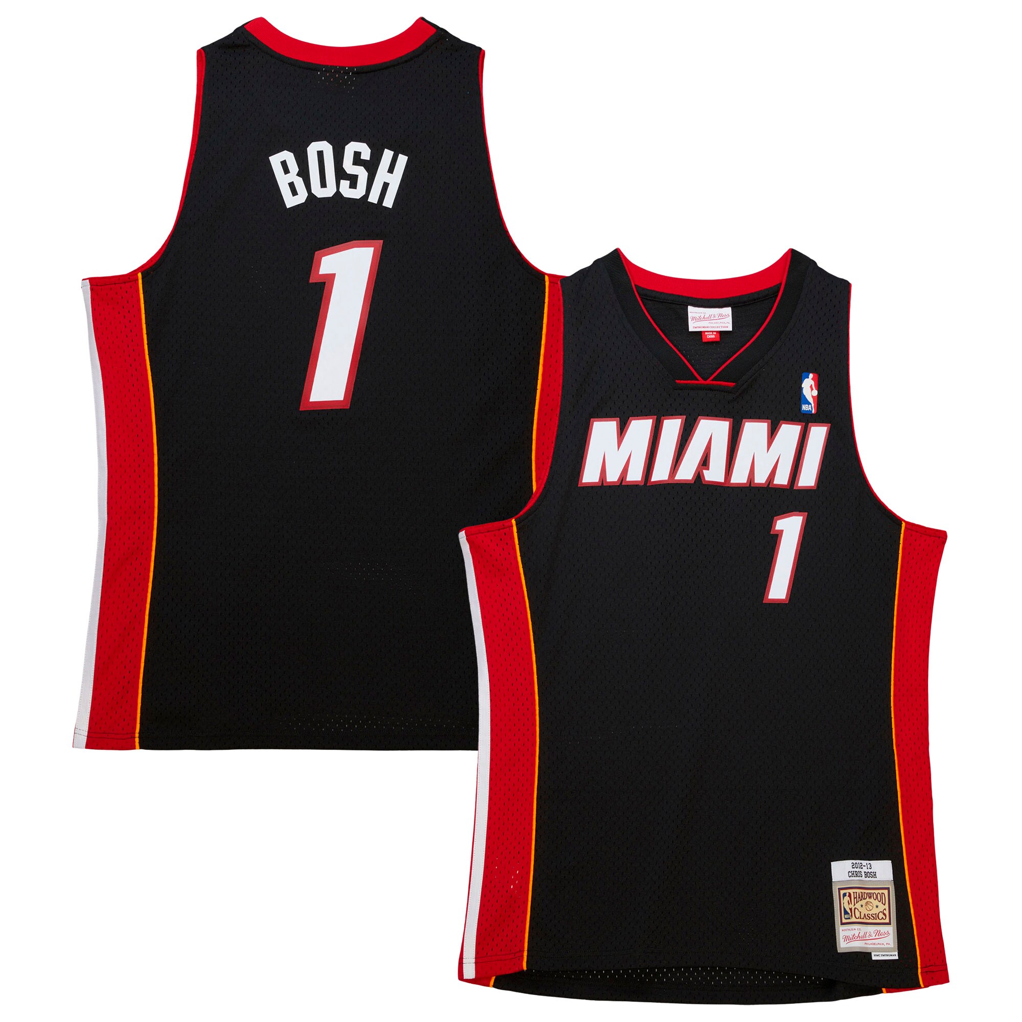 Chris Bosh Miami Heat Mitchell & Ness Hardwood Classics Swingman Jersey - Black - vstockx