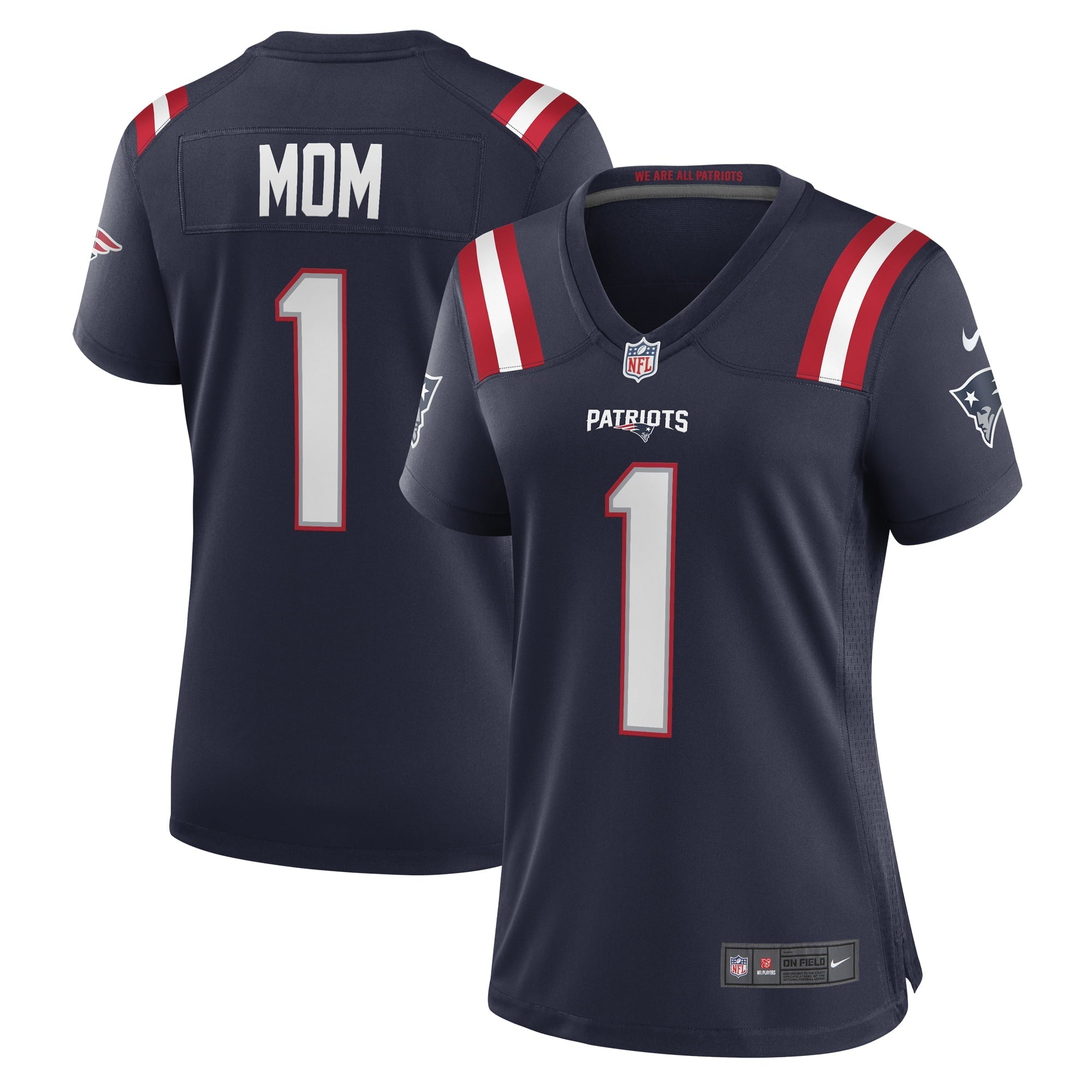 Women's Nike Number 1 Mom Navy New England Patriots Game Jersey - vstockx