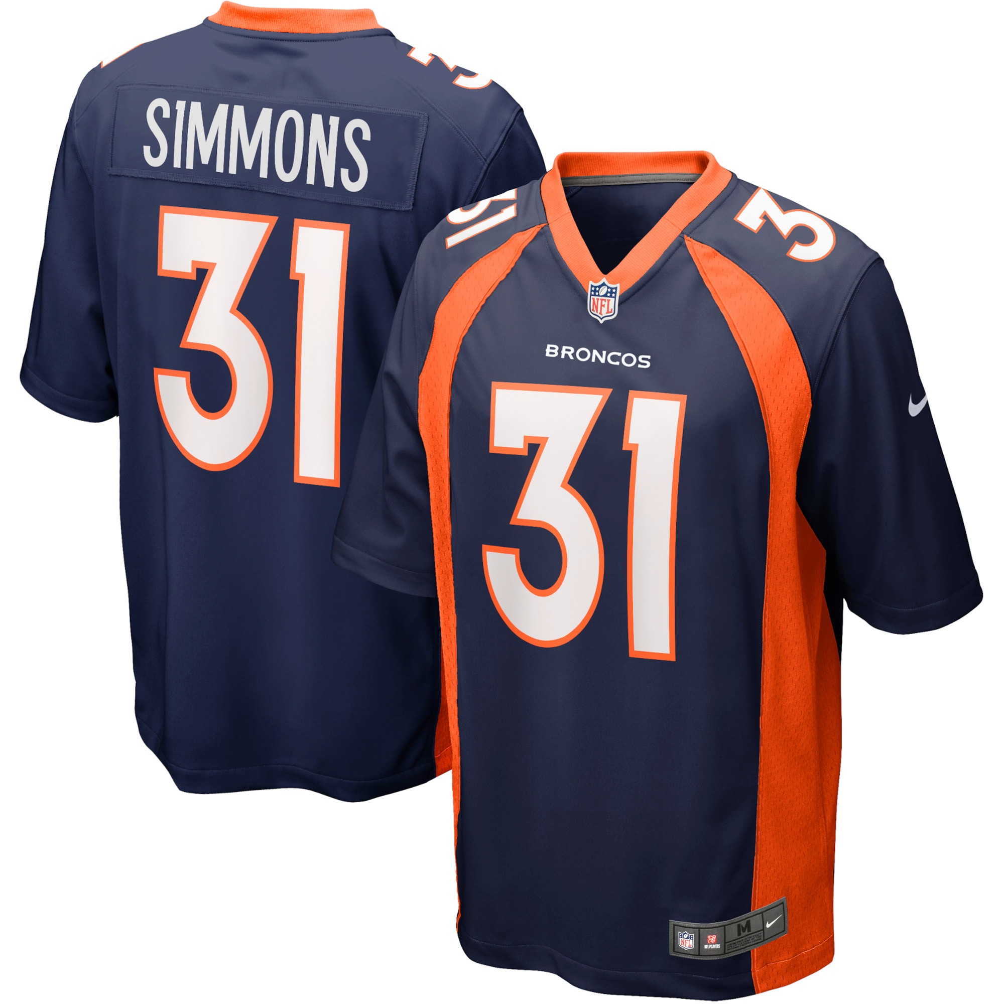 Justin Simmons Denver Broncos Nike Alternate Game Jersey - Navy - vstockx