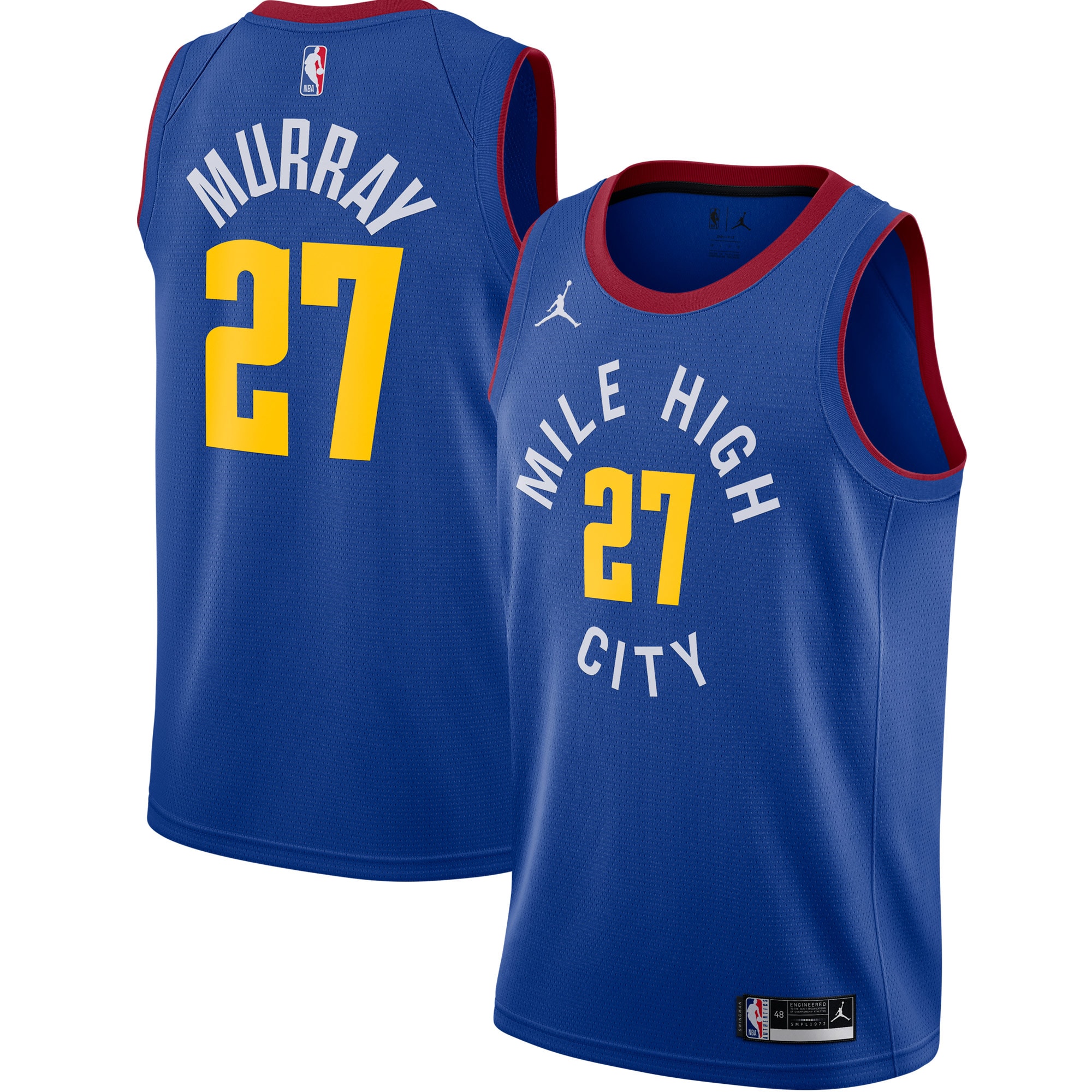 Jamal Murray Denver Nuggets Jordans Brand 2020/21 Swingman Jersey - Statement Edition - Blue - vstockx