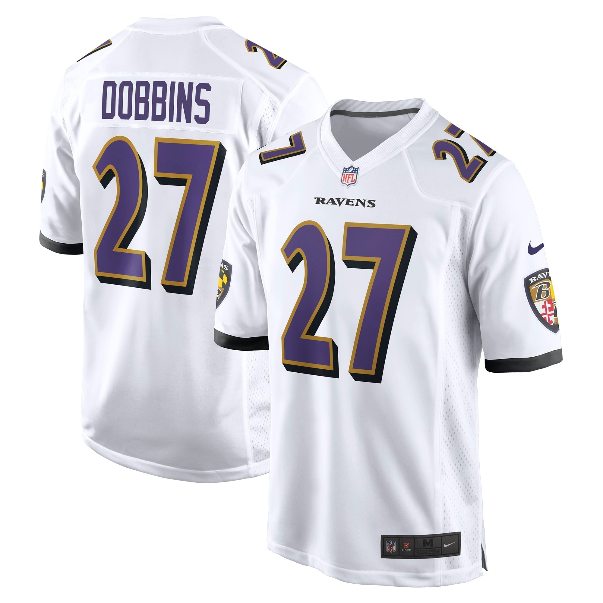 Men's Nike J.K. Dobbins White Baltimore Ravens Away Game Player Jersey - vstockx