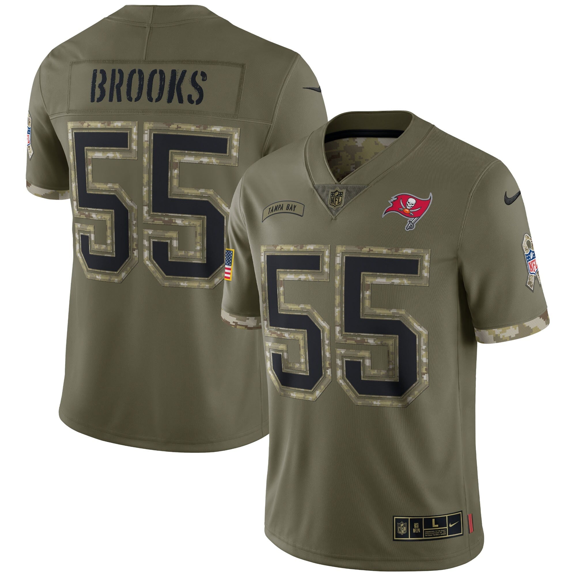 Men's Nike Derrick Brooks Olive Tampa Bay Buccaneers 2022 Salute To Service Retired Player Limited Jersey - vstockx
