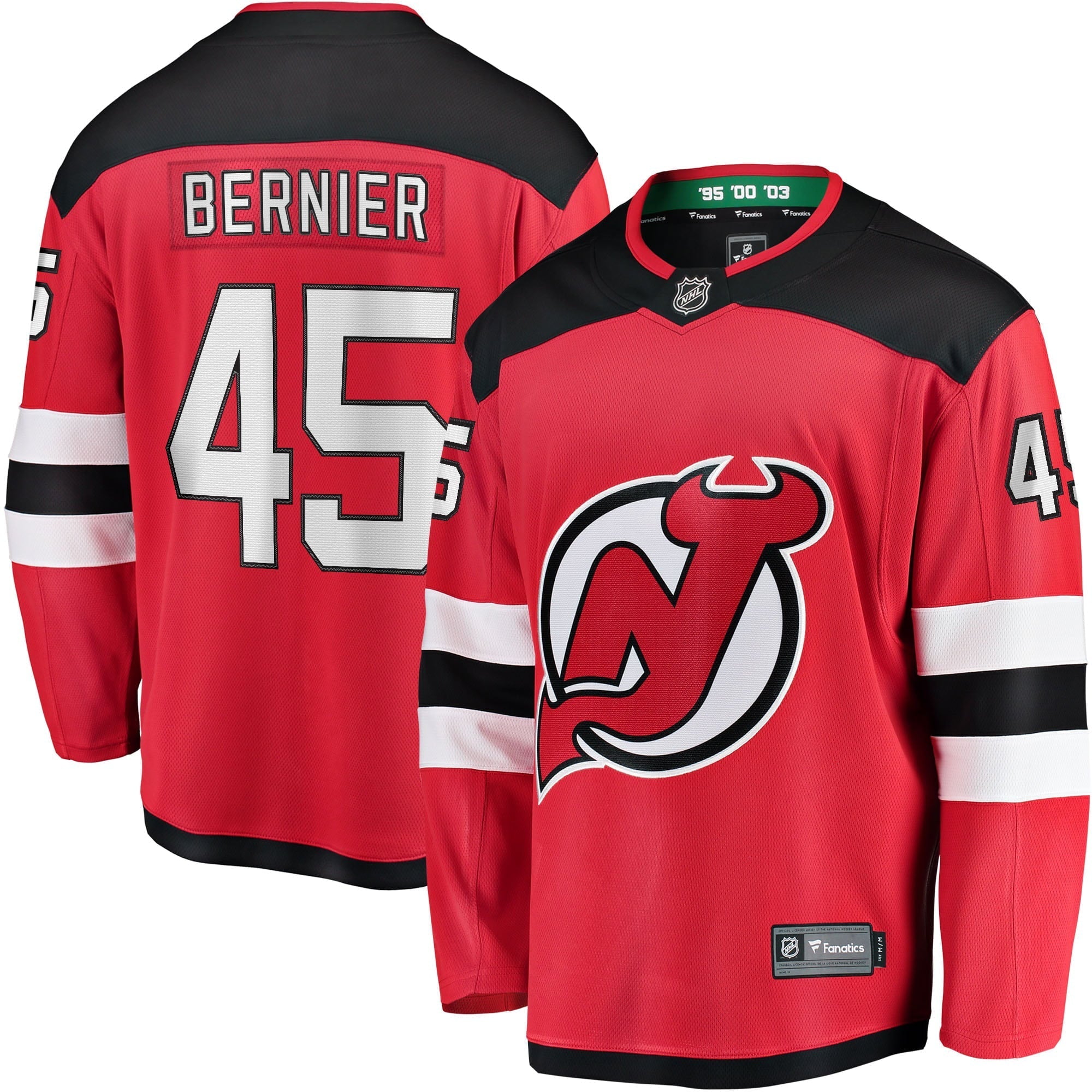 Youth Fanatics Branded Jonathan Bernier Red New Jersey Devils Breakaway Player Jersey - vstockx