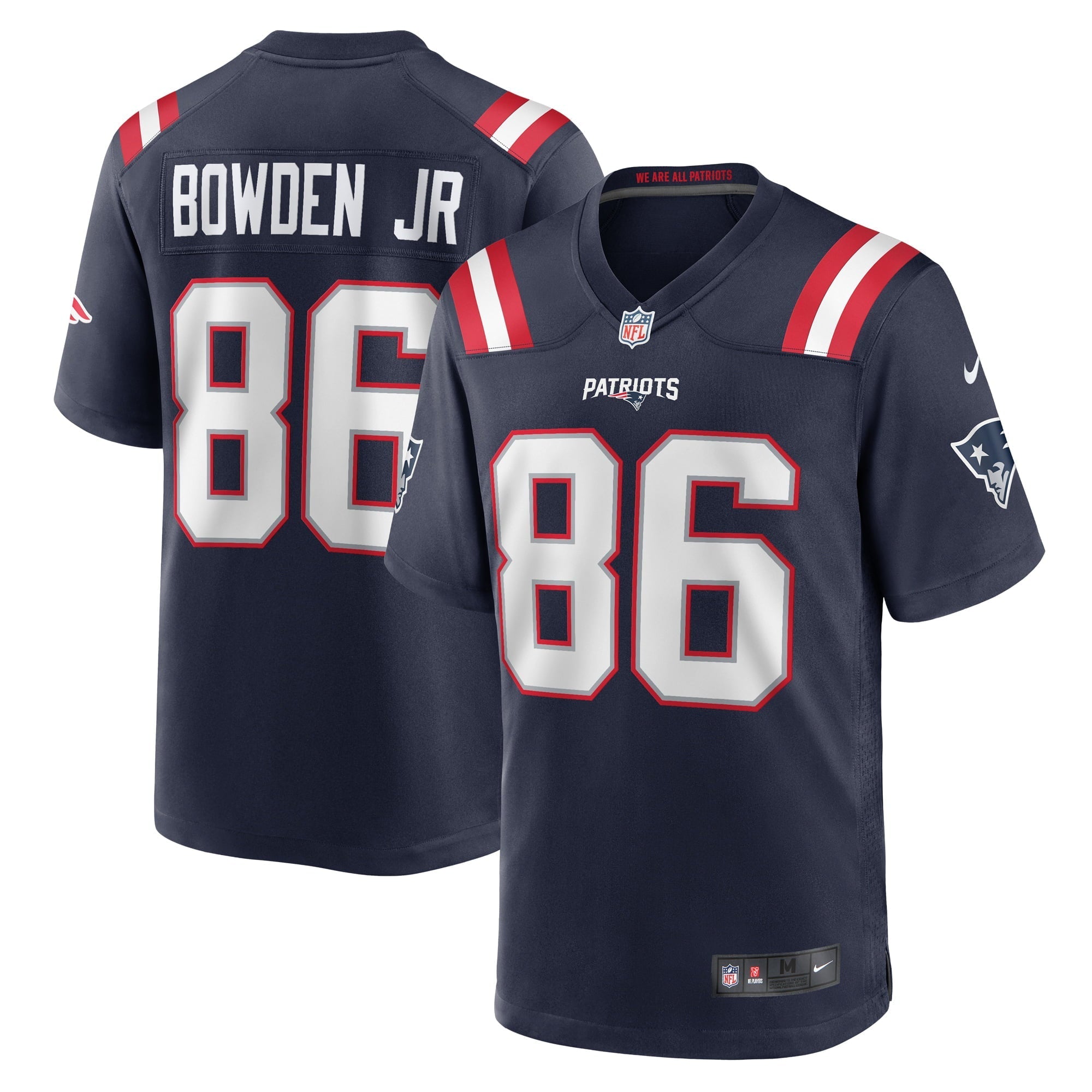 Men's Nike Lynn Bowden Jr. Navy New England Patriots Home Game Player Jersey - vstockx