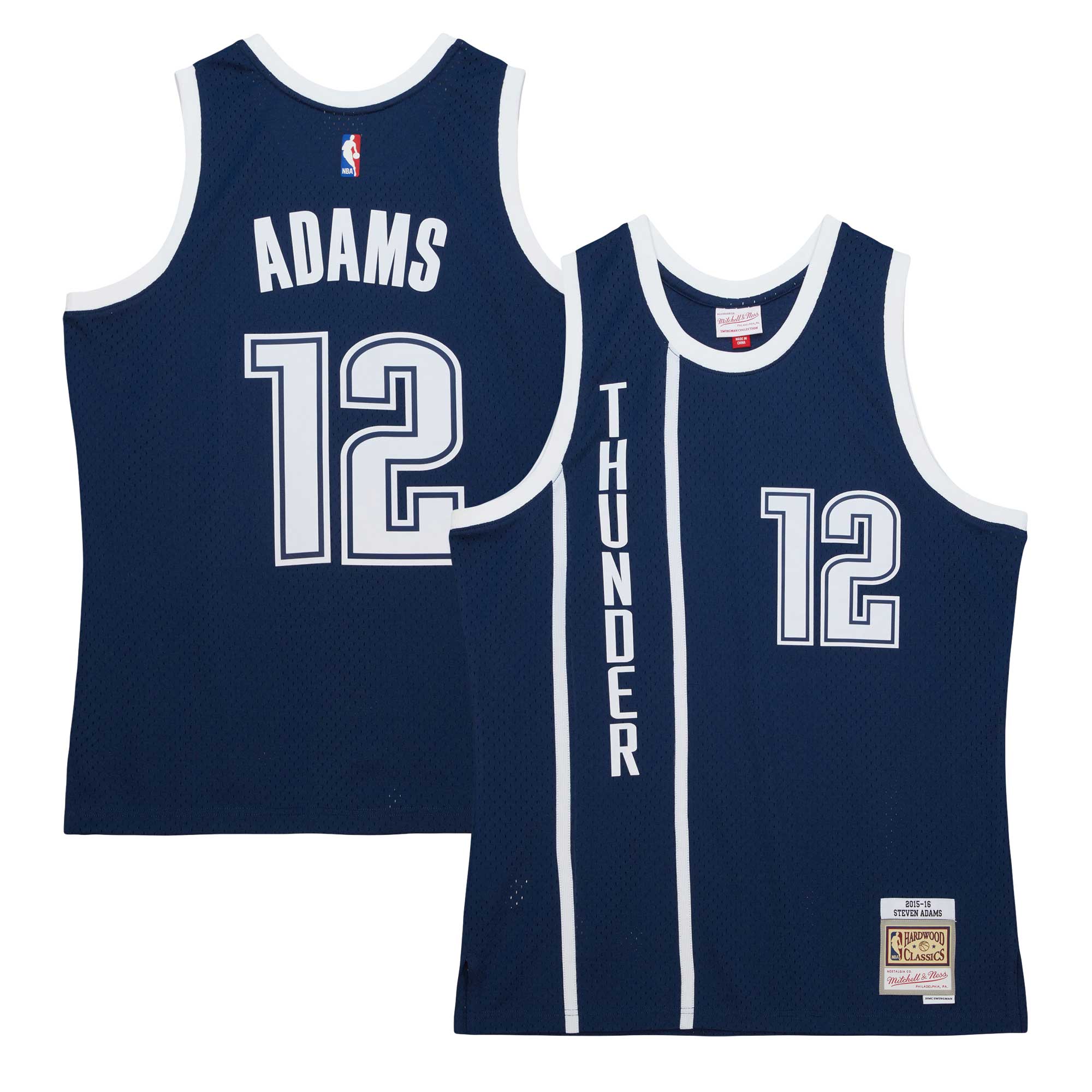 Steven Adams Oklahoma City Thunder Mitchell & Ness Hardwood Classics Swingman Jersey - Navy - vstockx