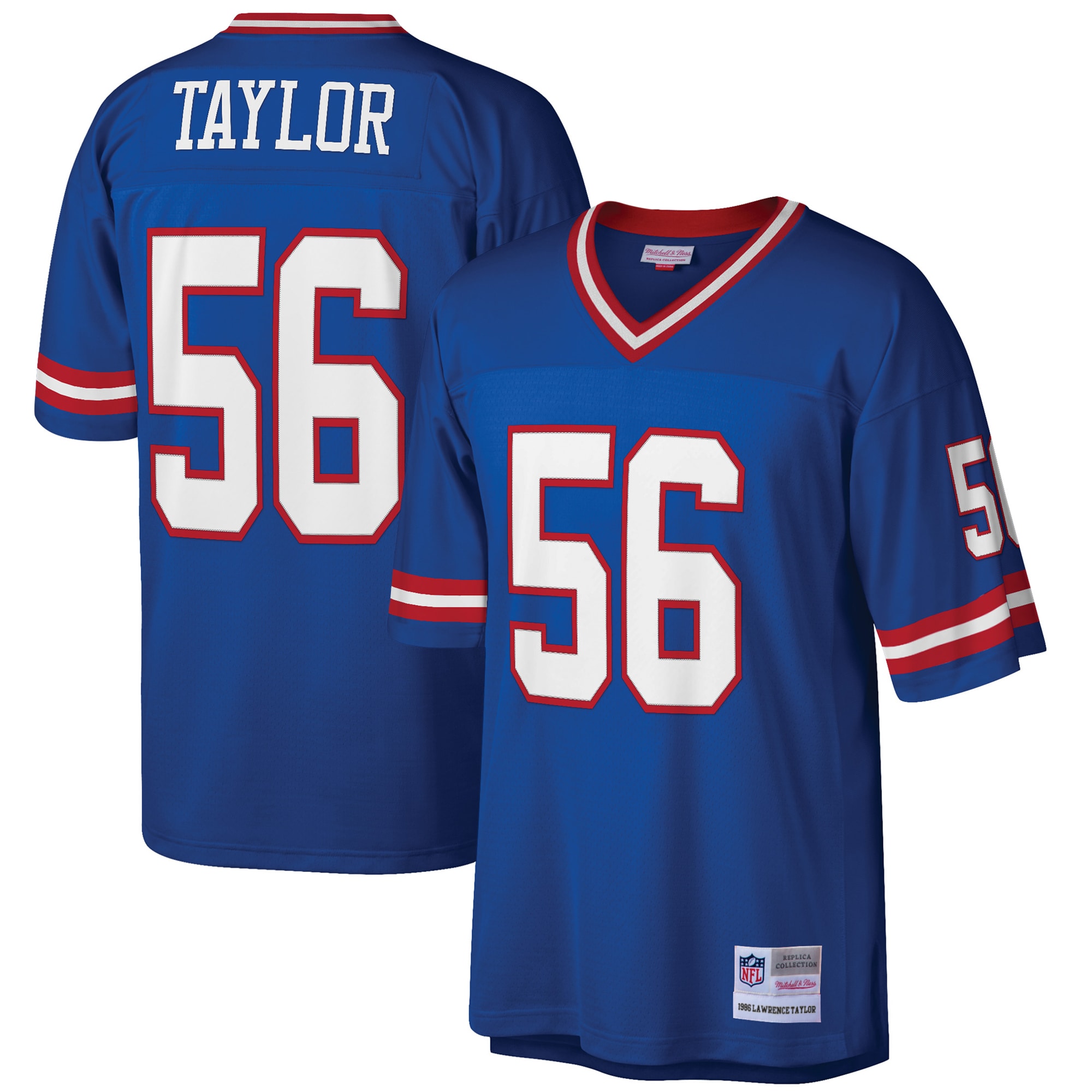 Lawrence Taylor New York Giants Mitchell & Ness Big & Tall 1986 Retired Player Replica Jersey - Royal - vstockx