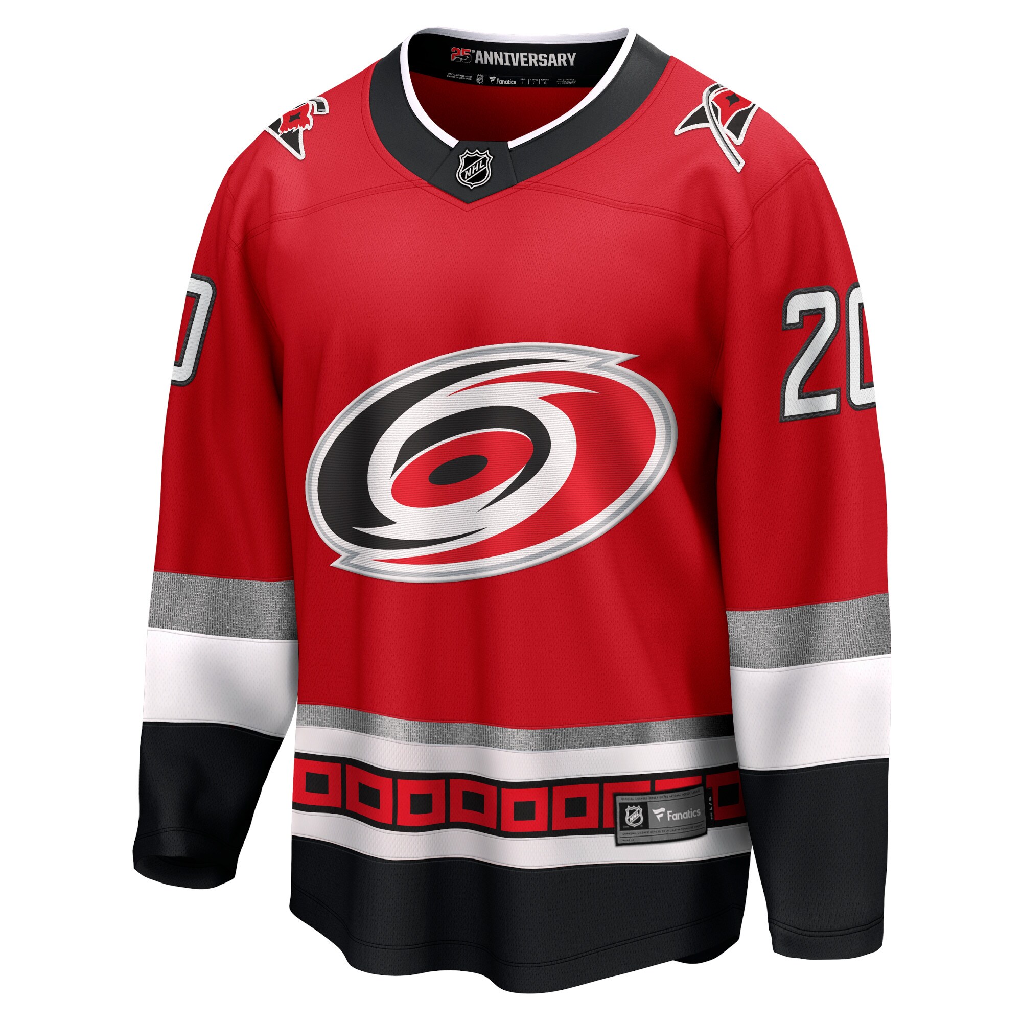 Sebastian Aho Carolina Hurricanes Fanatics Branded 25th Anniversary Premier Breakaway Player Jersey - Red - vstockx