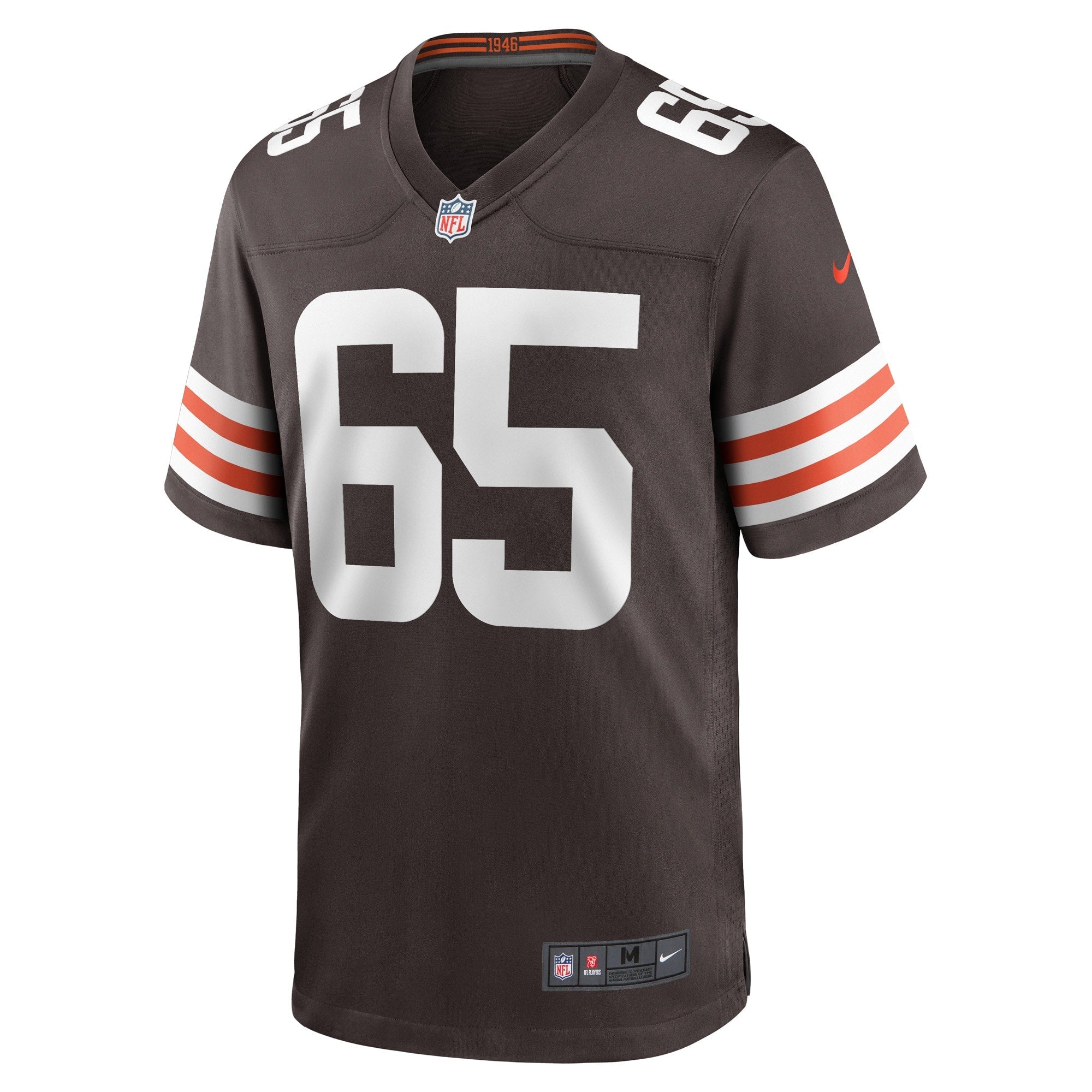 Men's Nike Elijah Nkansah Brown Cleveland Browns Game Player Jersey - vstockx