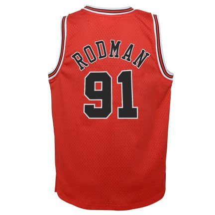 Youth Chicago Bulls Dennis Rodman Mitchell & Ness Red 1995-96 Hardwood Classics Swingman Jersey - vstockx