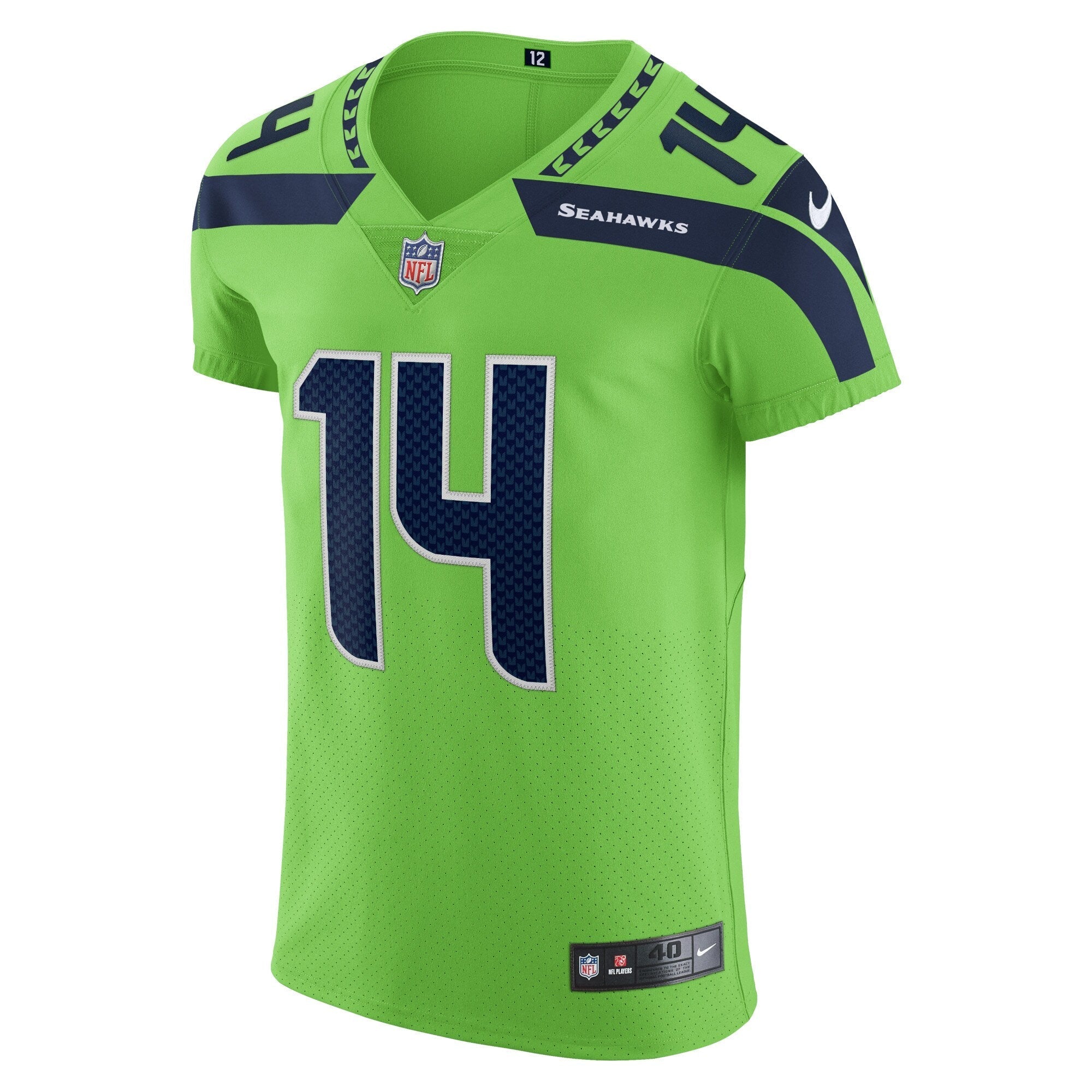 Men's Nike DK Metcalf Neon Green Seattle Seahawks Alternate Vapor Elite Player Jersey - vstockx