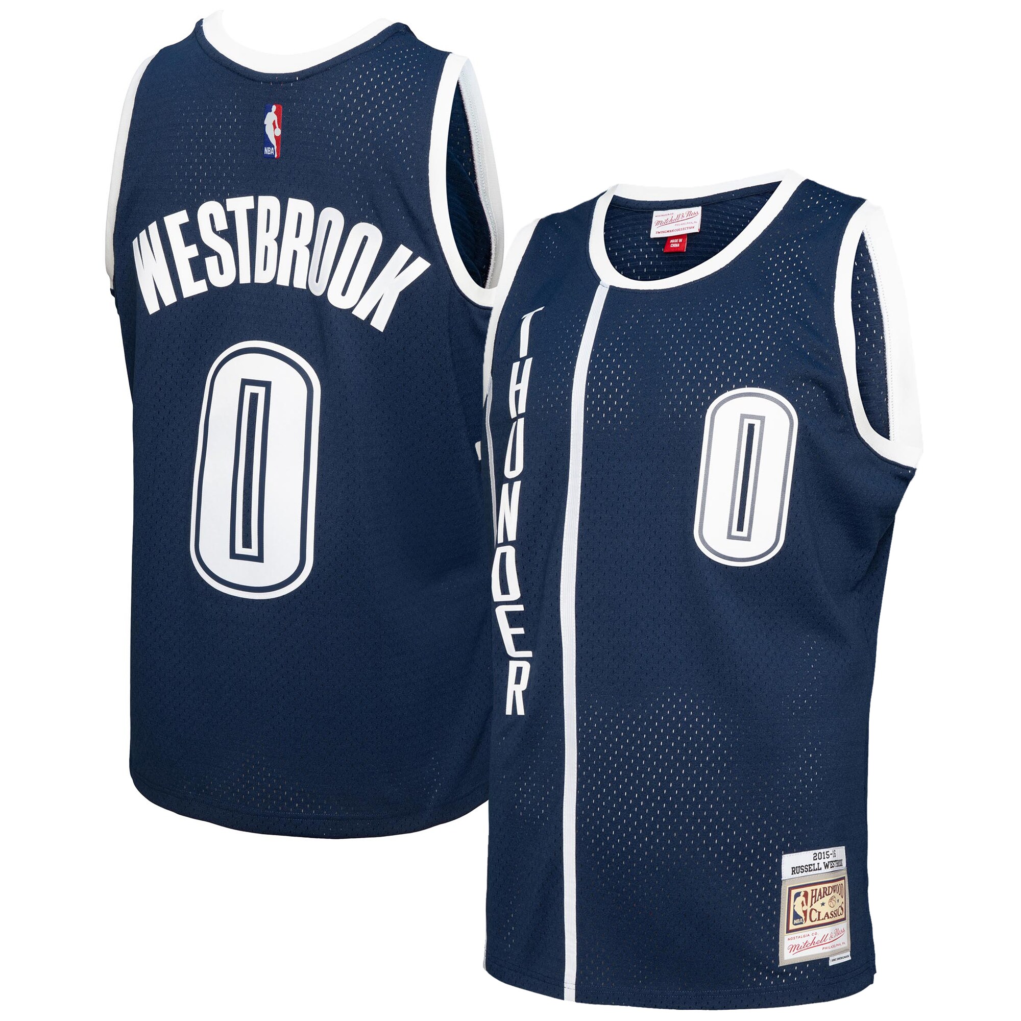 Russell Westbrook Oklahoma City Thunder Mitchell & Ness 2015/16 Swingman Jersey - Blue - vstockx