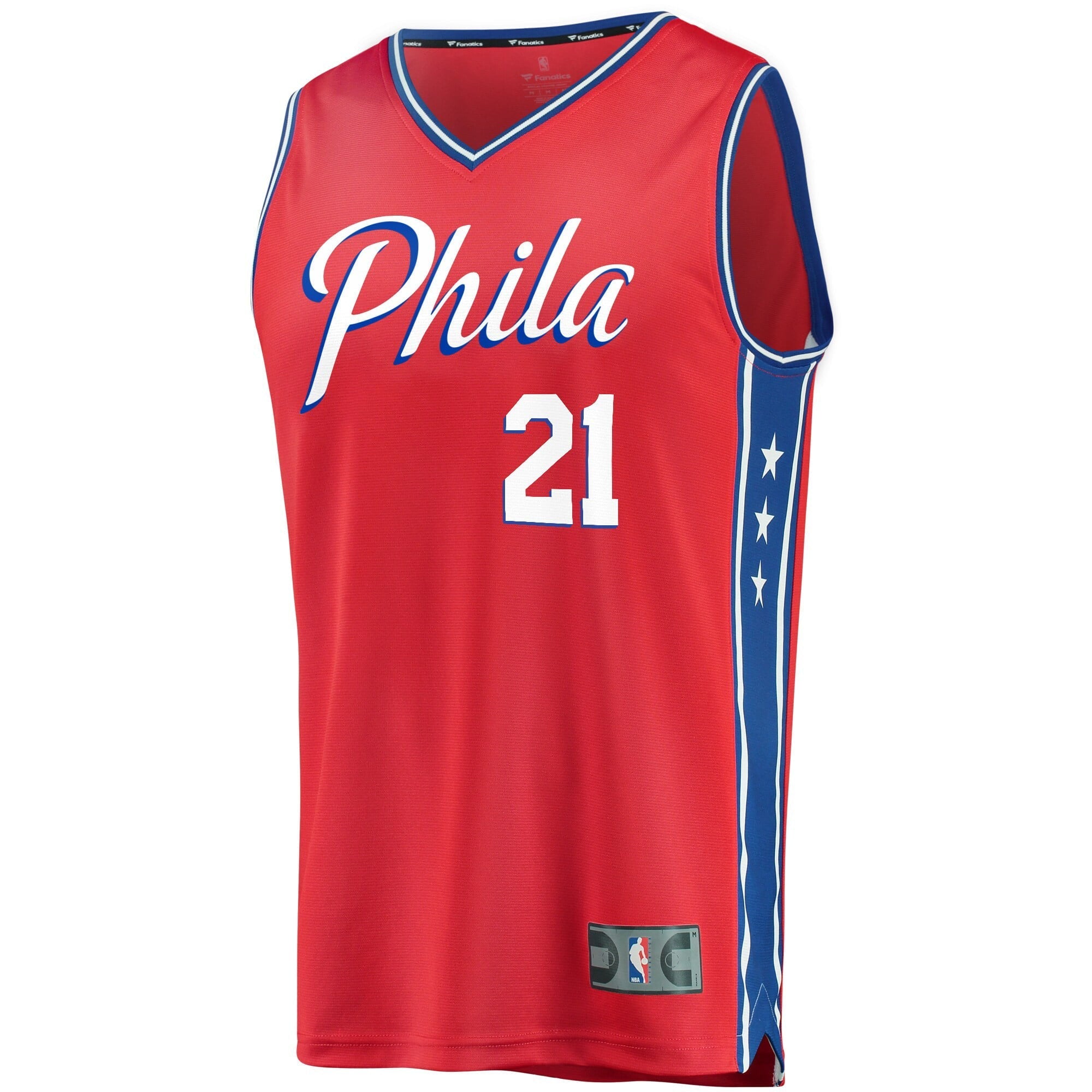 Men's Fanatics Branded Joel Embiid Red Philadelphia 76ers Fast Break Replica Jersey - Statement Edition - vstockx