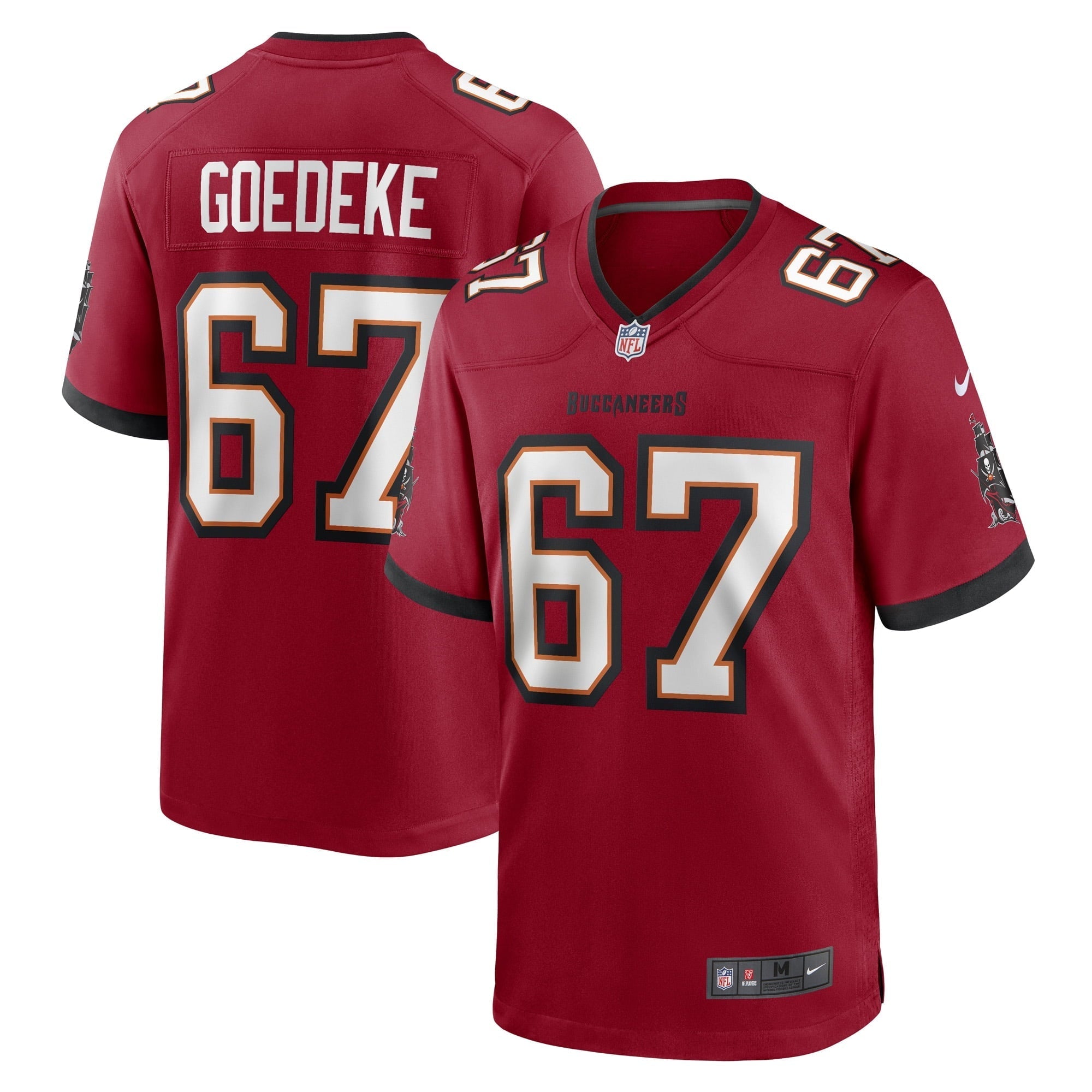 Men's Nike Luke Goedeke Red Tampa Bay Buccaneers Game Player Jersey - vstockx