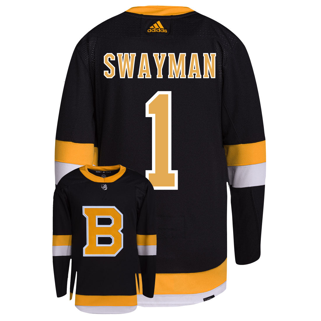 Jeremy Swayman Boston Bruins Adidas Primegreen Authentic NHL Hockey Jersey - vstockx