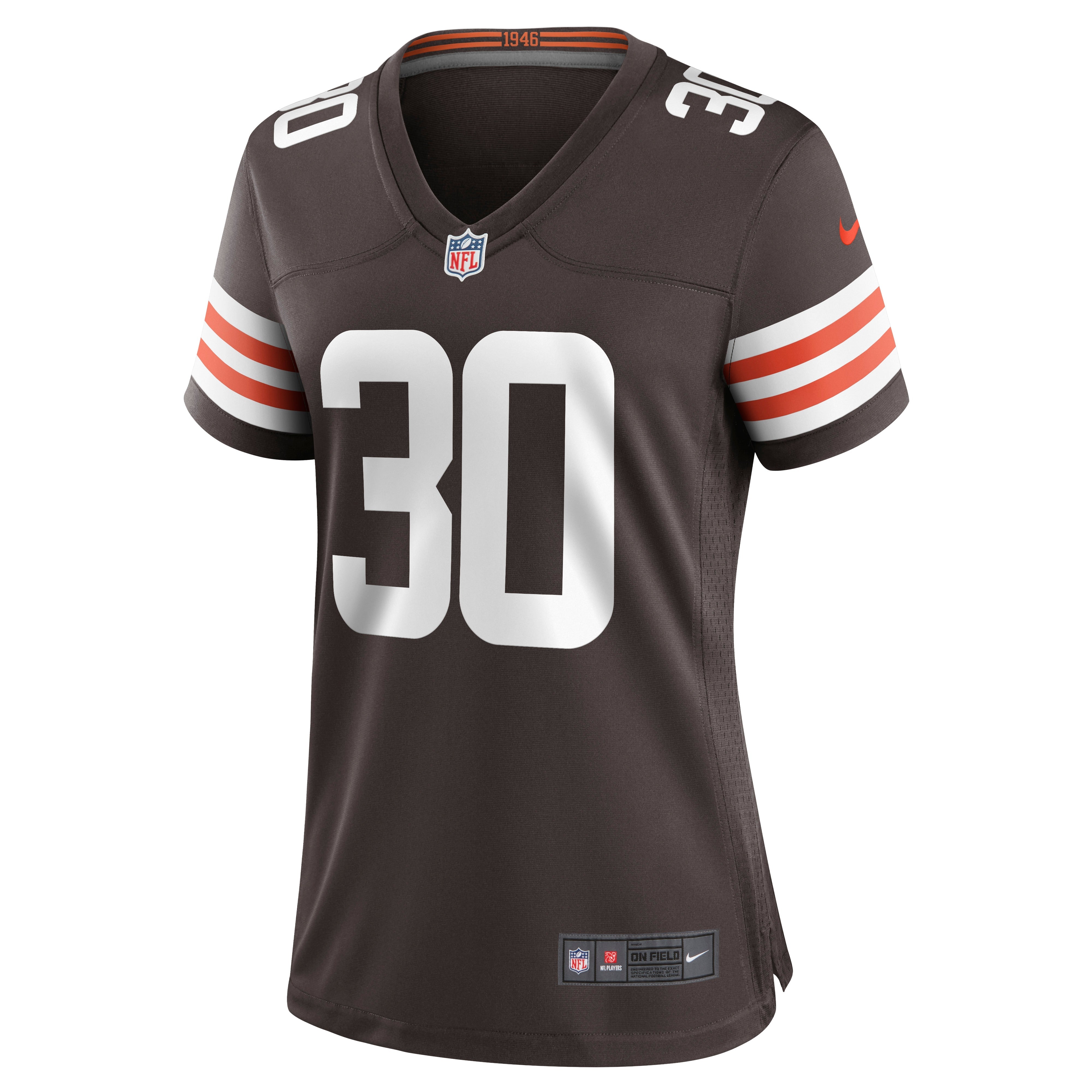 Women's Nike D'Ernest Johnson Brown Cleveland Browns Game Jersey - vstockx